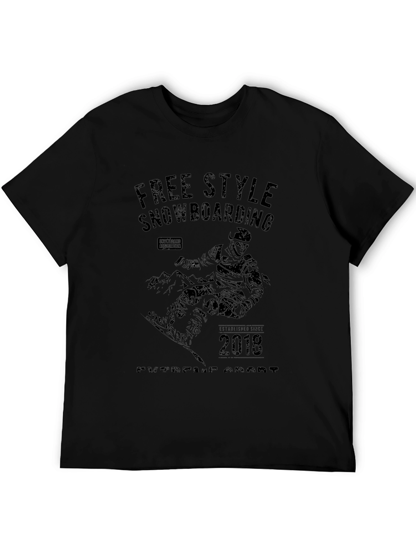 Freestyle Snowboarding Black T-Shirt