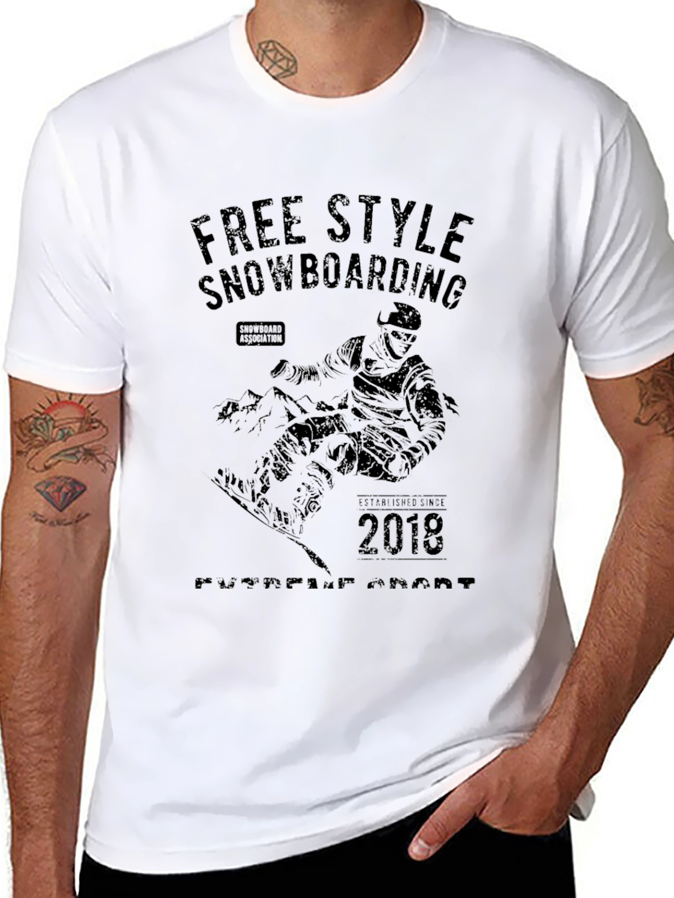 Freestyle Snowboarding Black T-Shirt