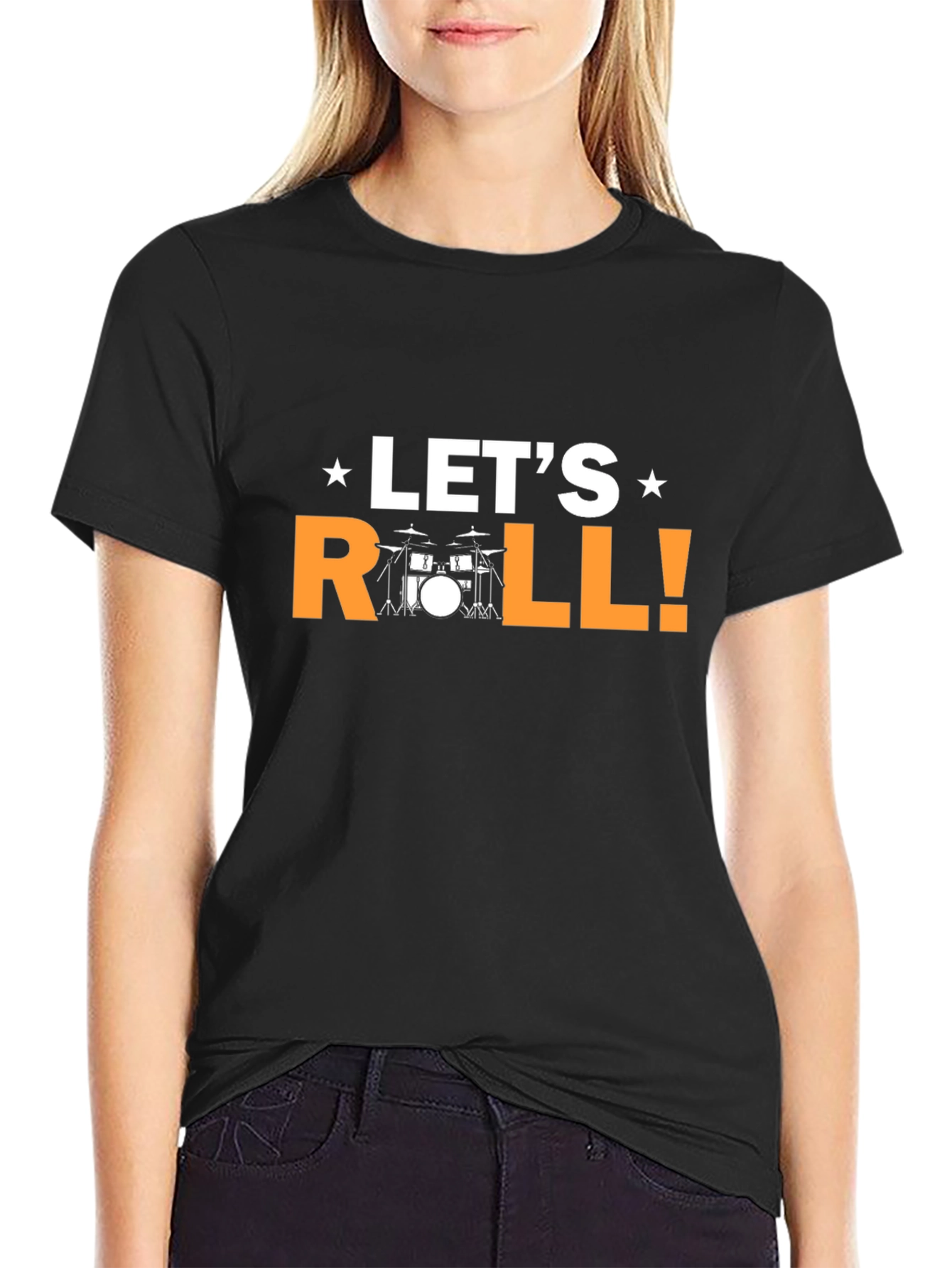 Lets Roll Drummer T-Shirt - Black