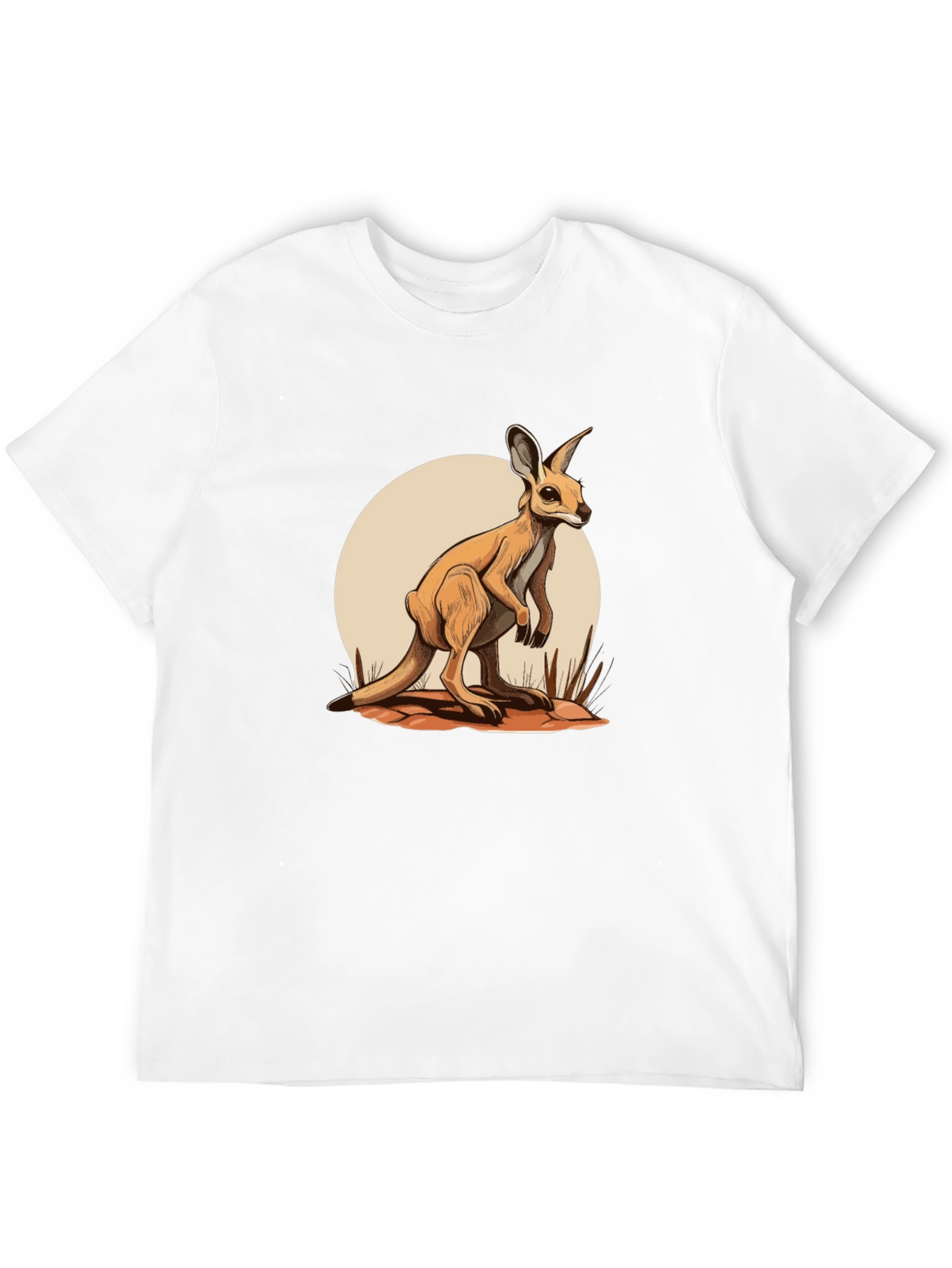 Kangaroo Graphic Tee - Black Cotton Blend