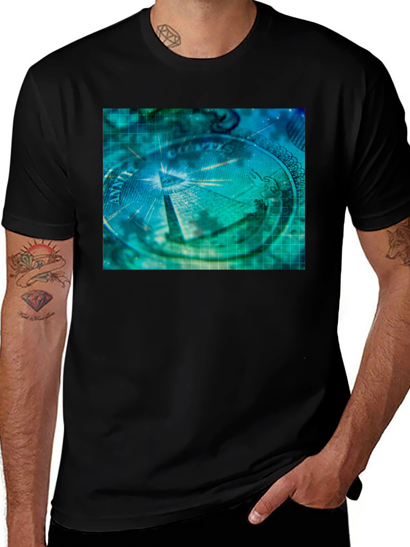 Illuminati Pyramid Eye Black T-Shirt