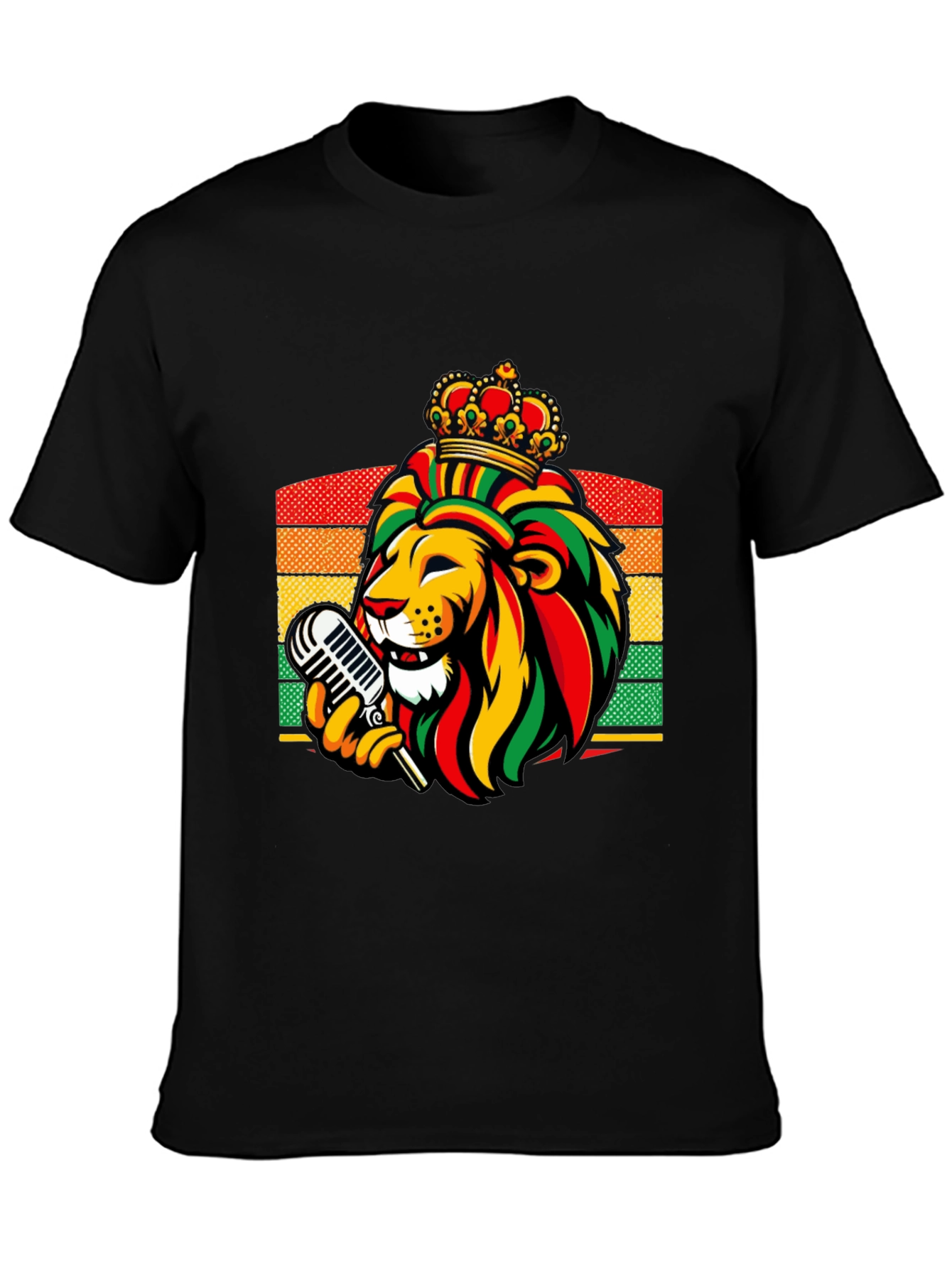 Reggae Lion King T-Shirt - Rastafarian Crown