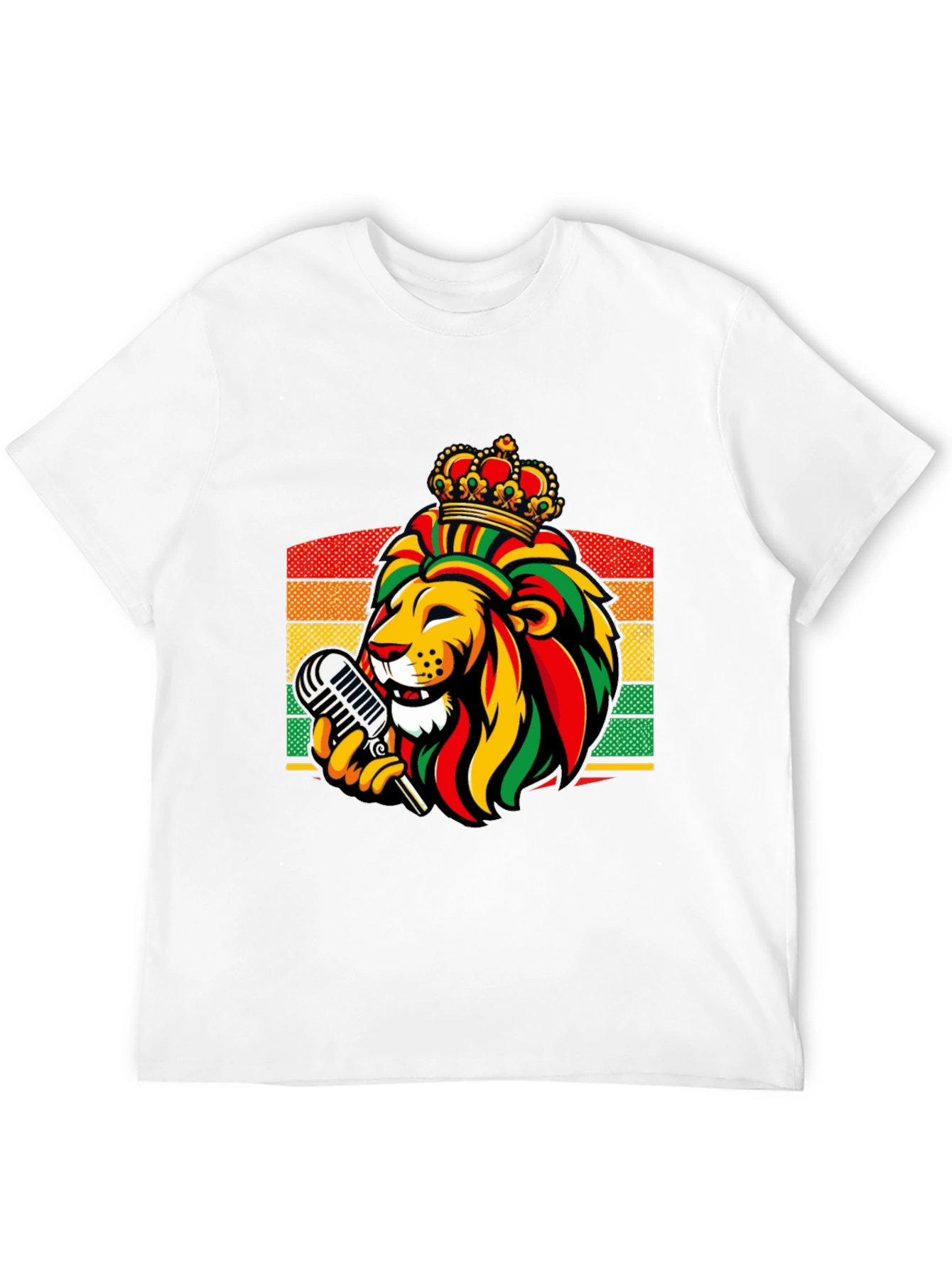 Reggae Lion King T-Shirt - Rastafarian Crown