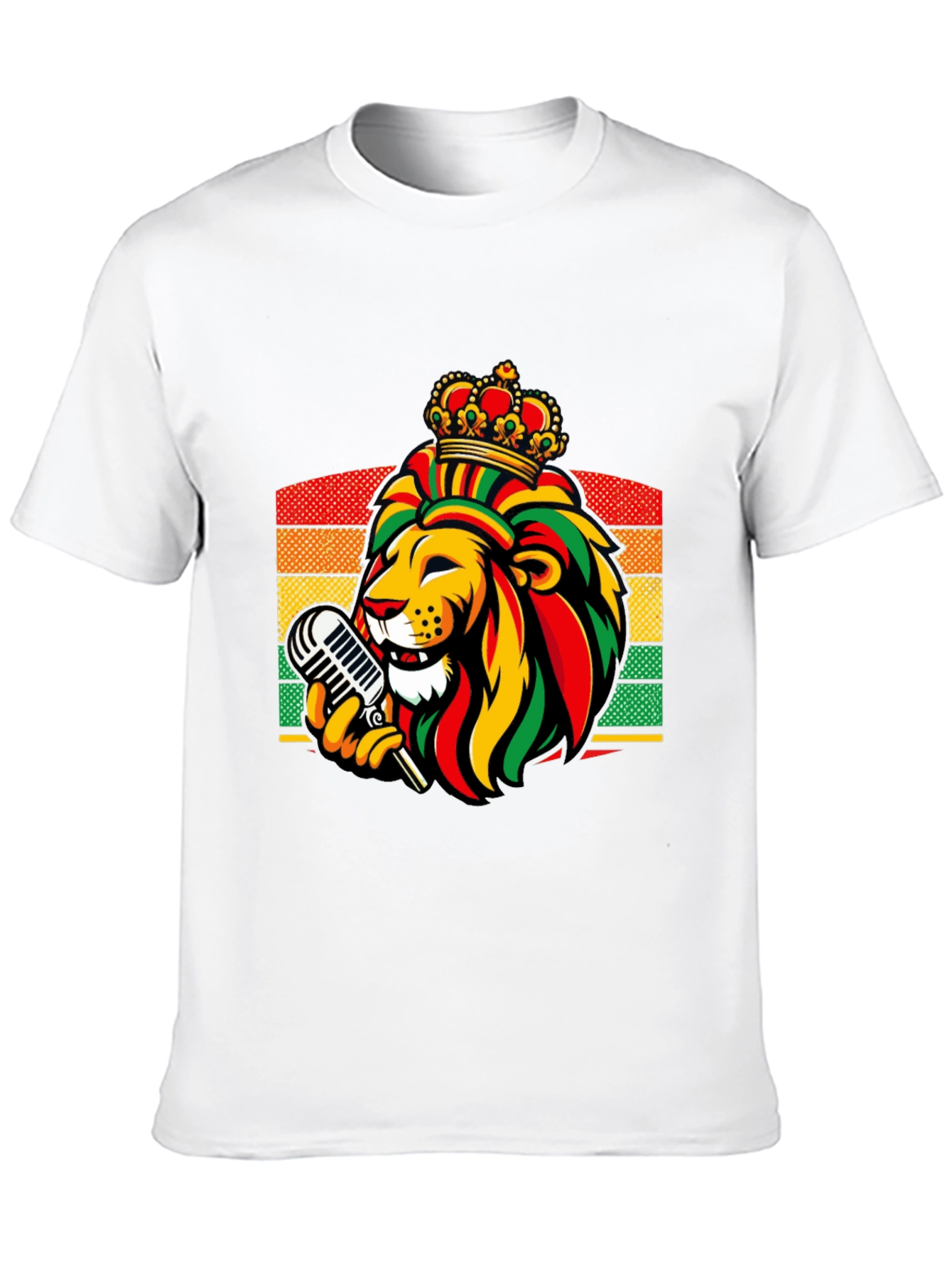 Reggae Lion King T-Shirt - Rastafarian Crown