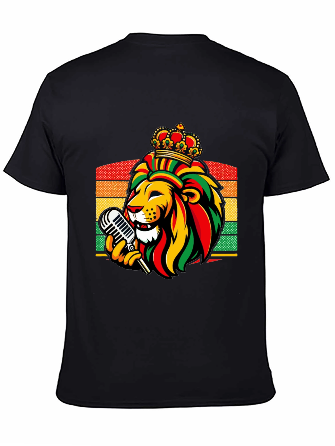 Reggae Lion King T-Shirt - Rastafarian Crown