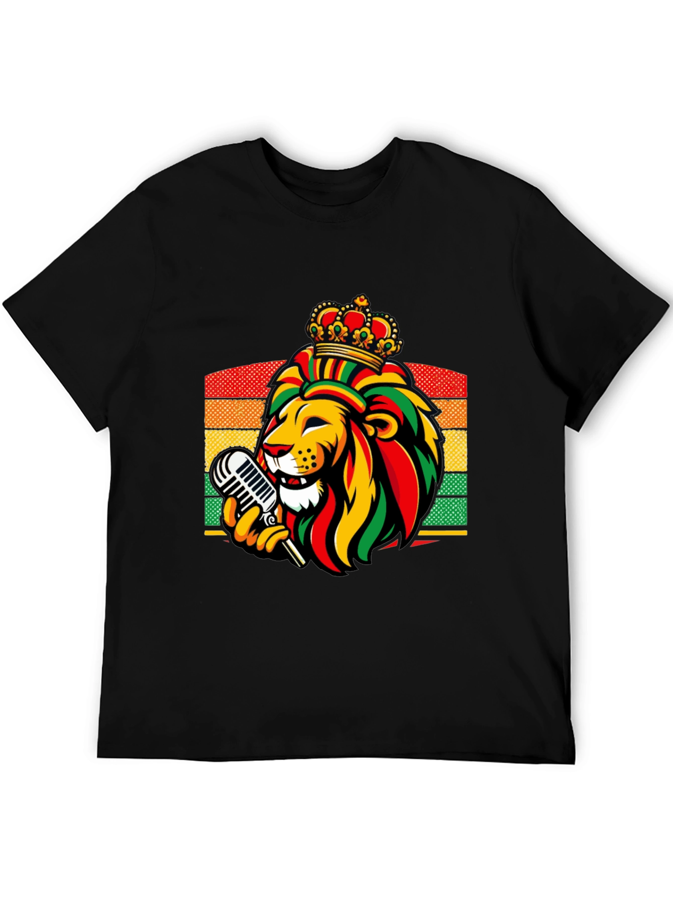 Reggae Lion King T-Shirt - Rastafarian Crown