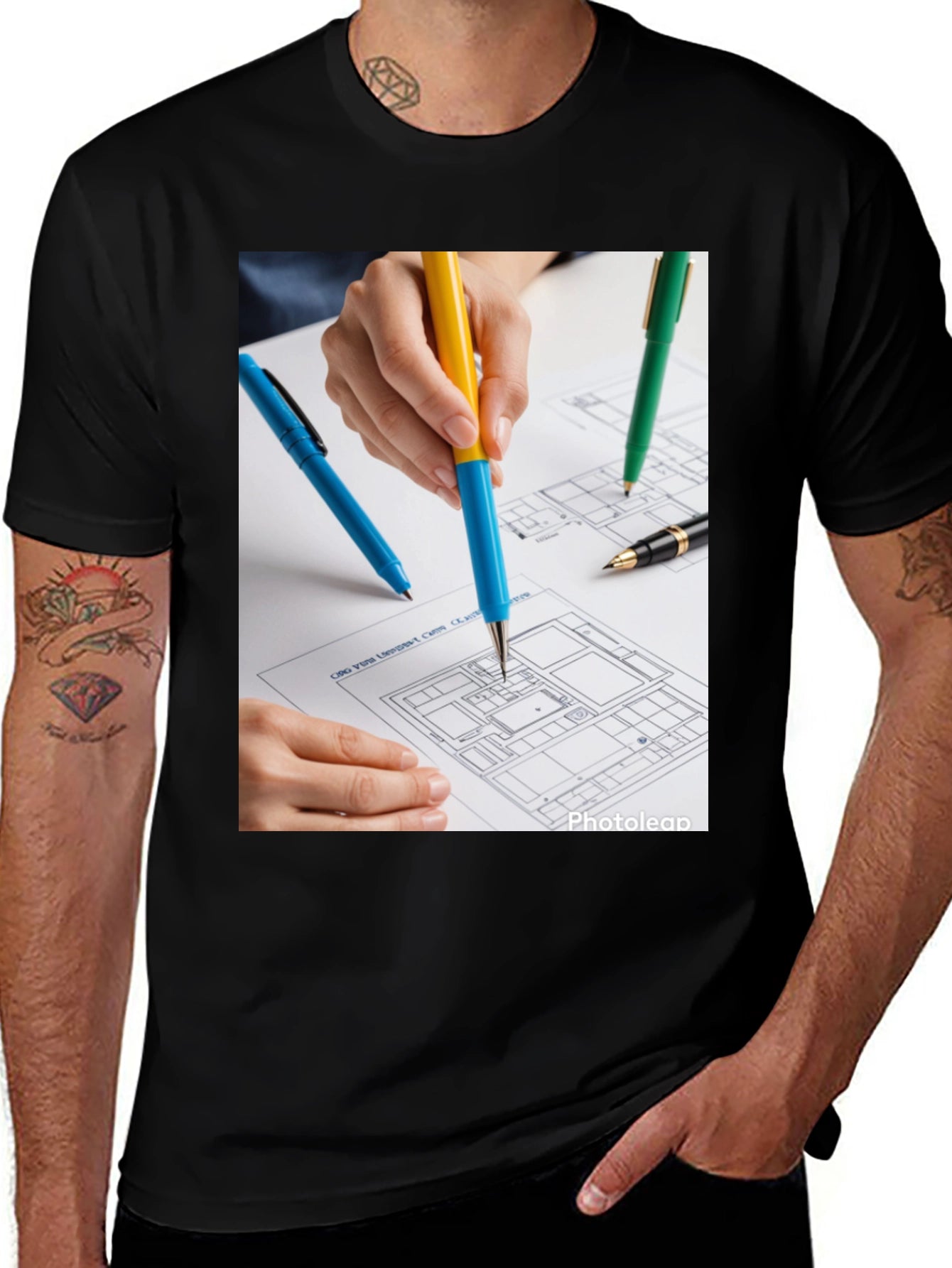 Architect Blueprint Graphic Tee - Designers Touch