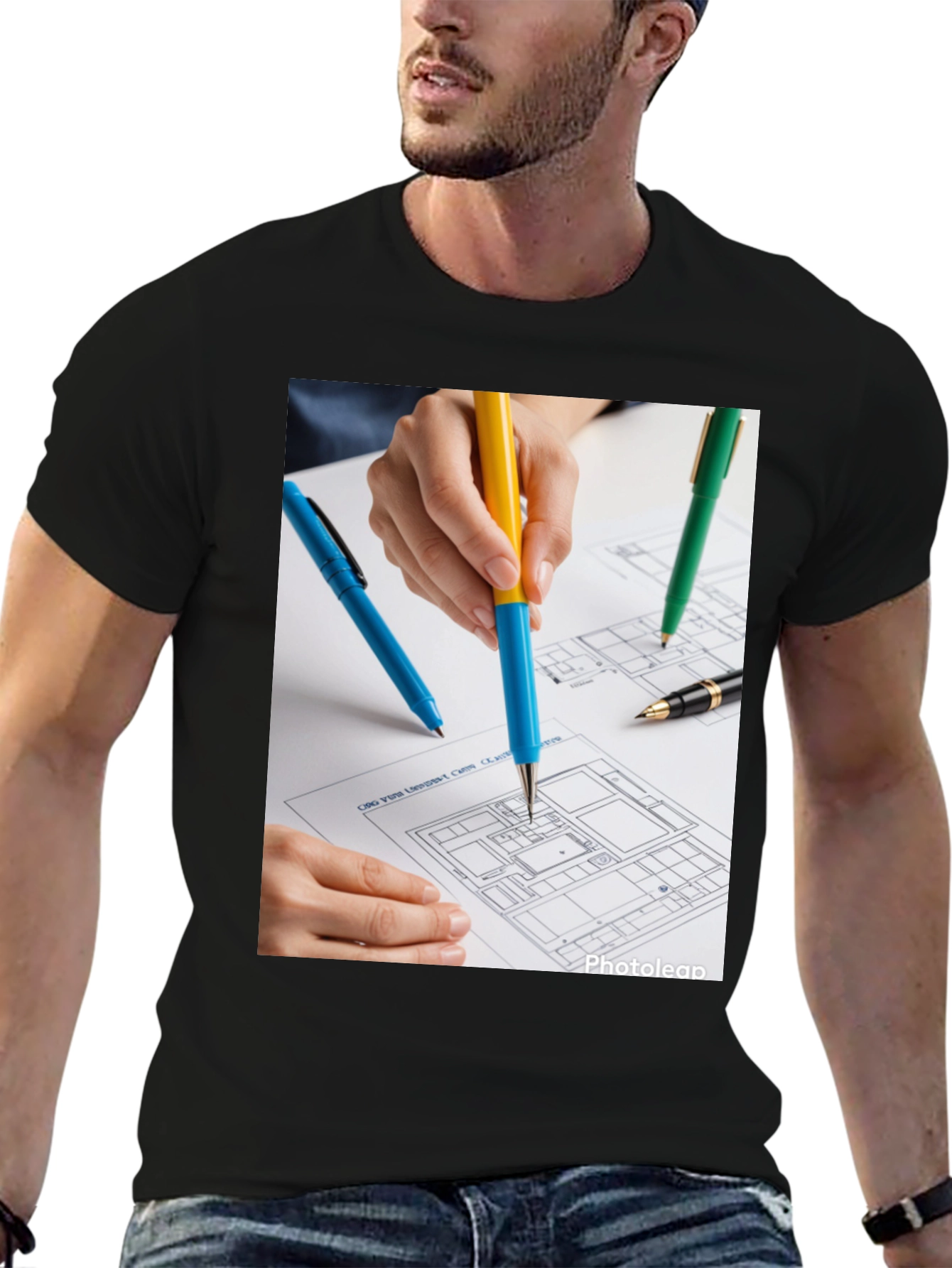 Architect Blueprint Graphic Tee - Designers Touch
