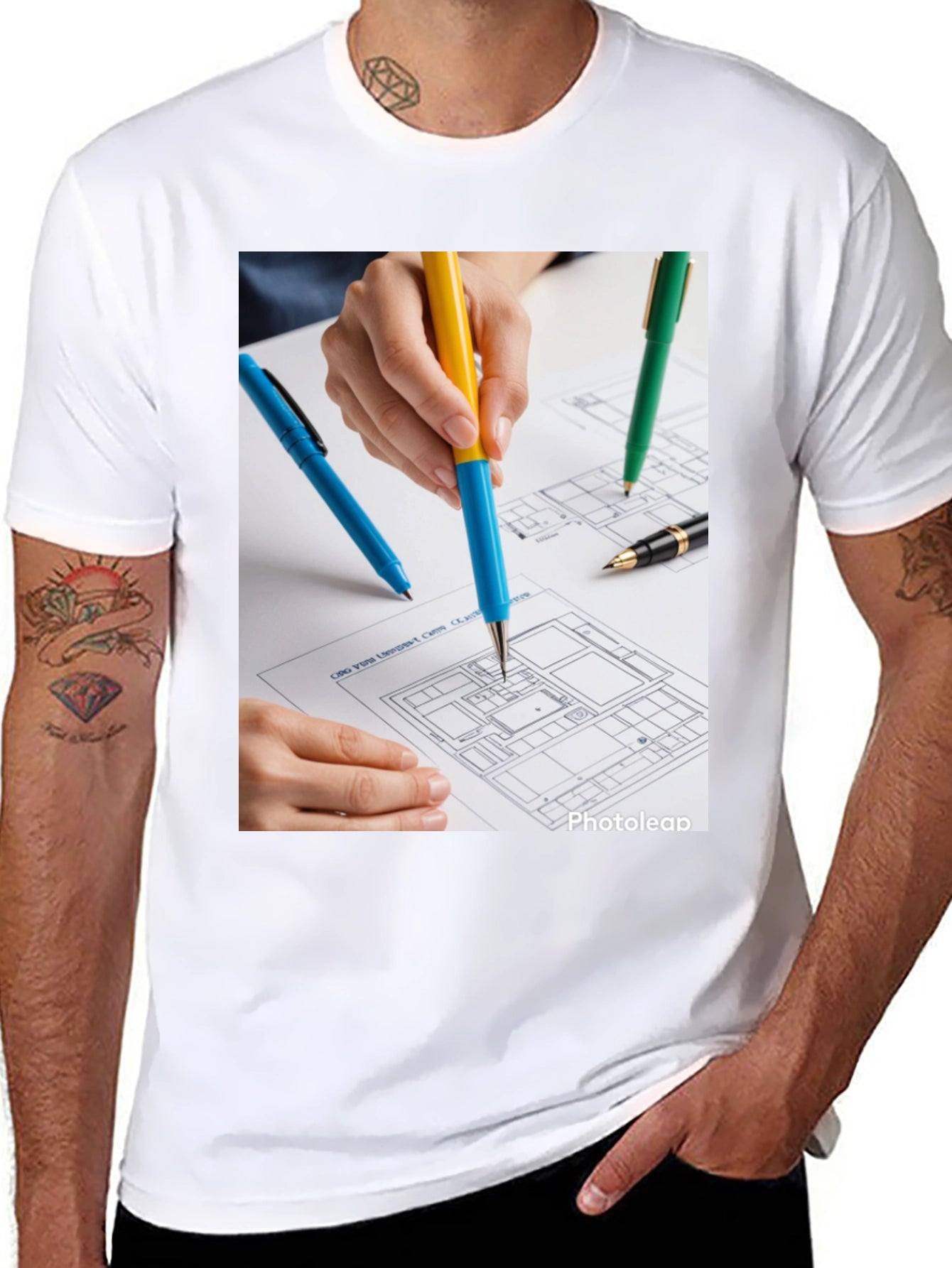 Architect Blueprint Graphic Tee - Designers Touch