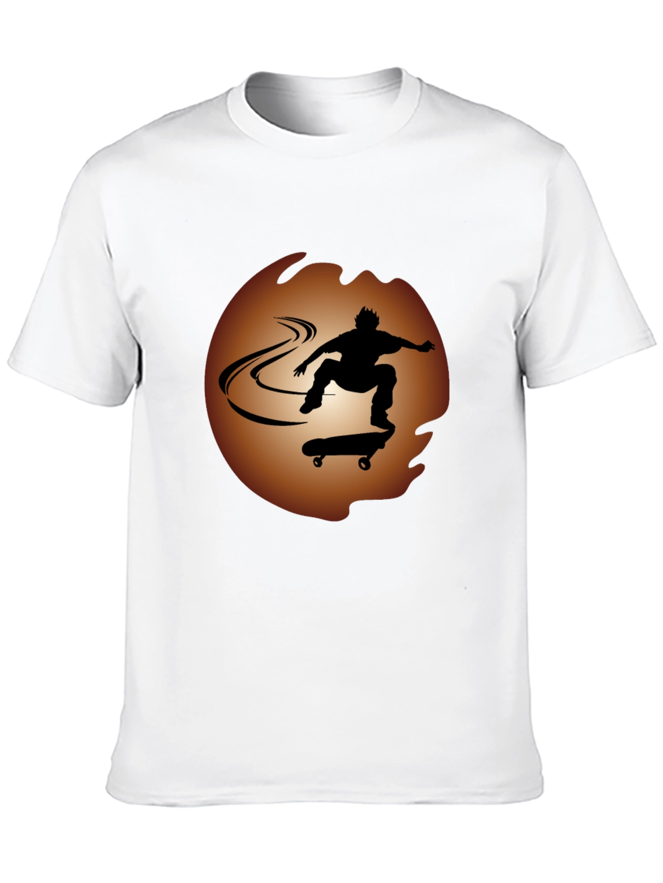 Skateboarder Silhouette Graphic Tee - Black Cotton