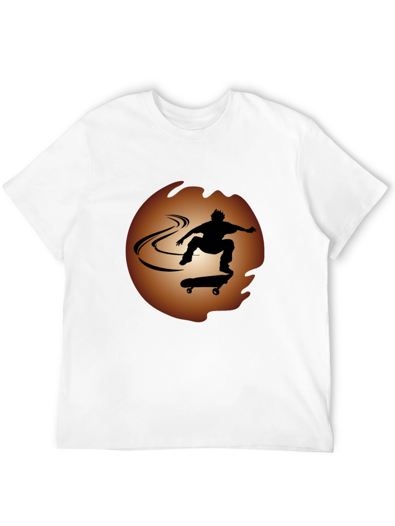 Skateboarder Silhouette Graphic Tee - Black Cotton