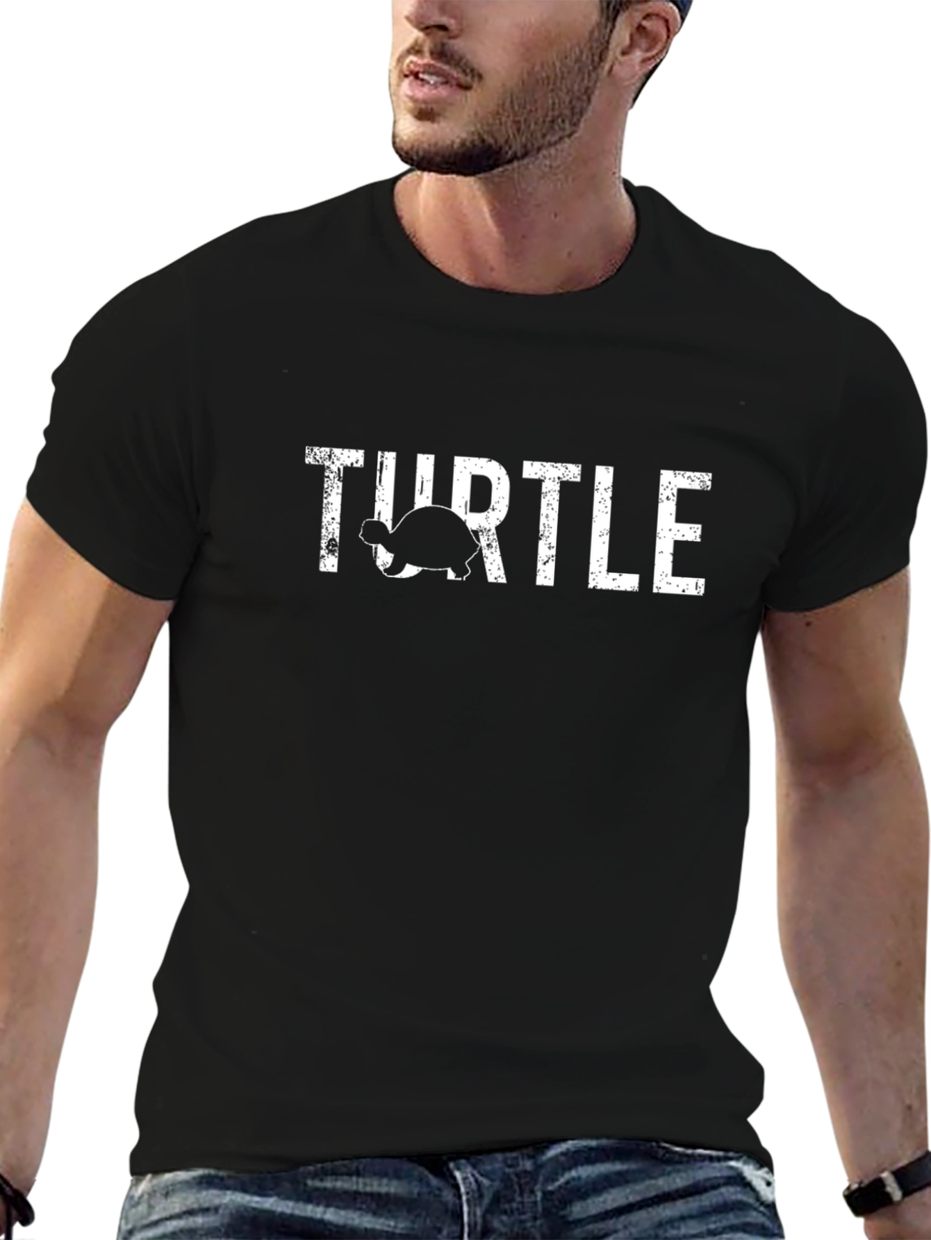 Turtle Graphic T-Shirt -  Distressed Design