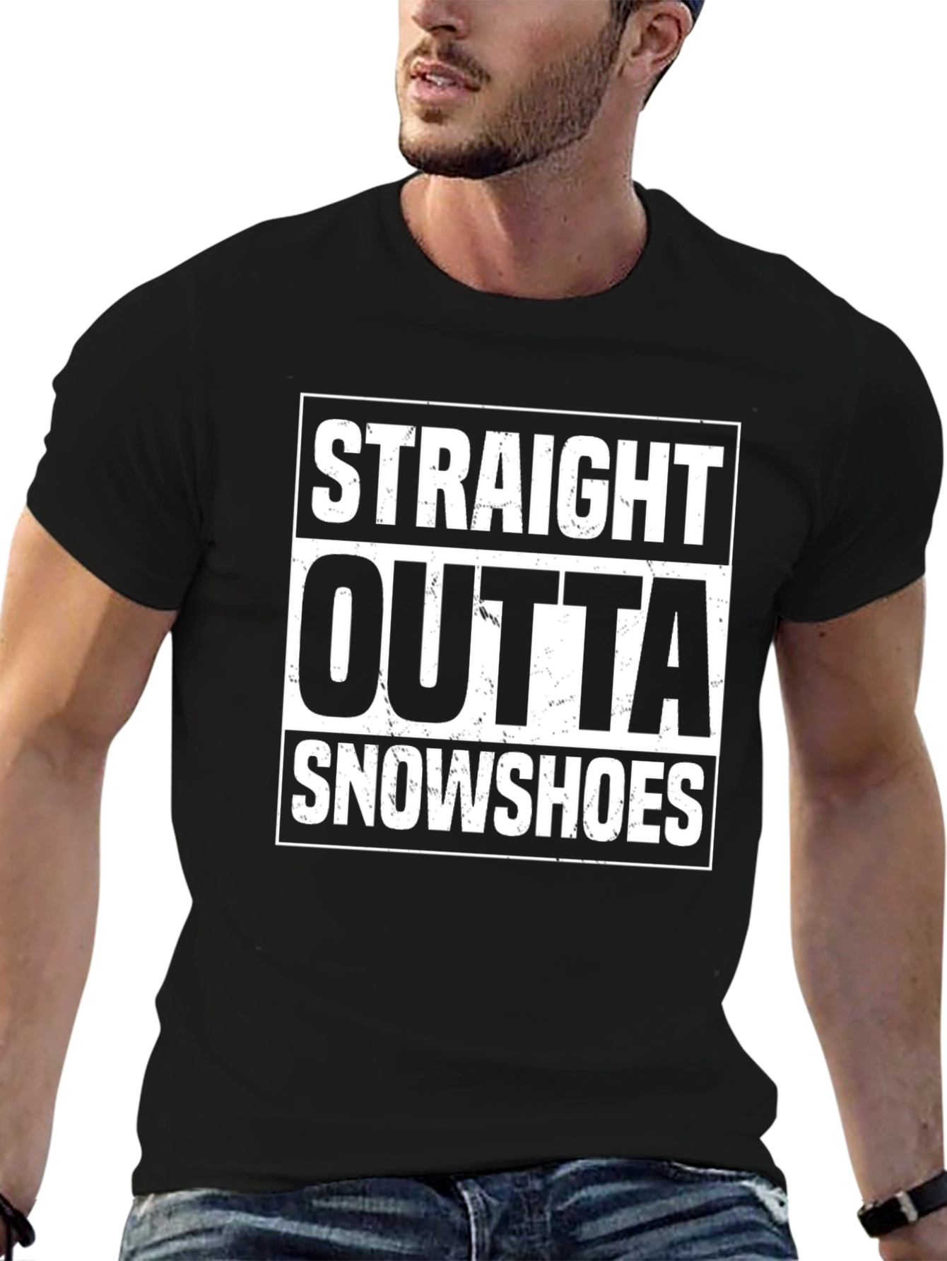 Straight Outta Snowshoes T-Shirt Funny Winter Sports Tee