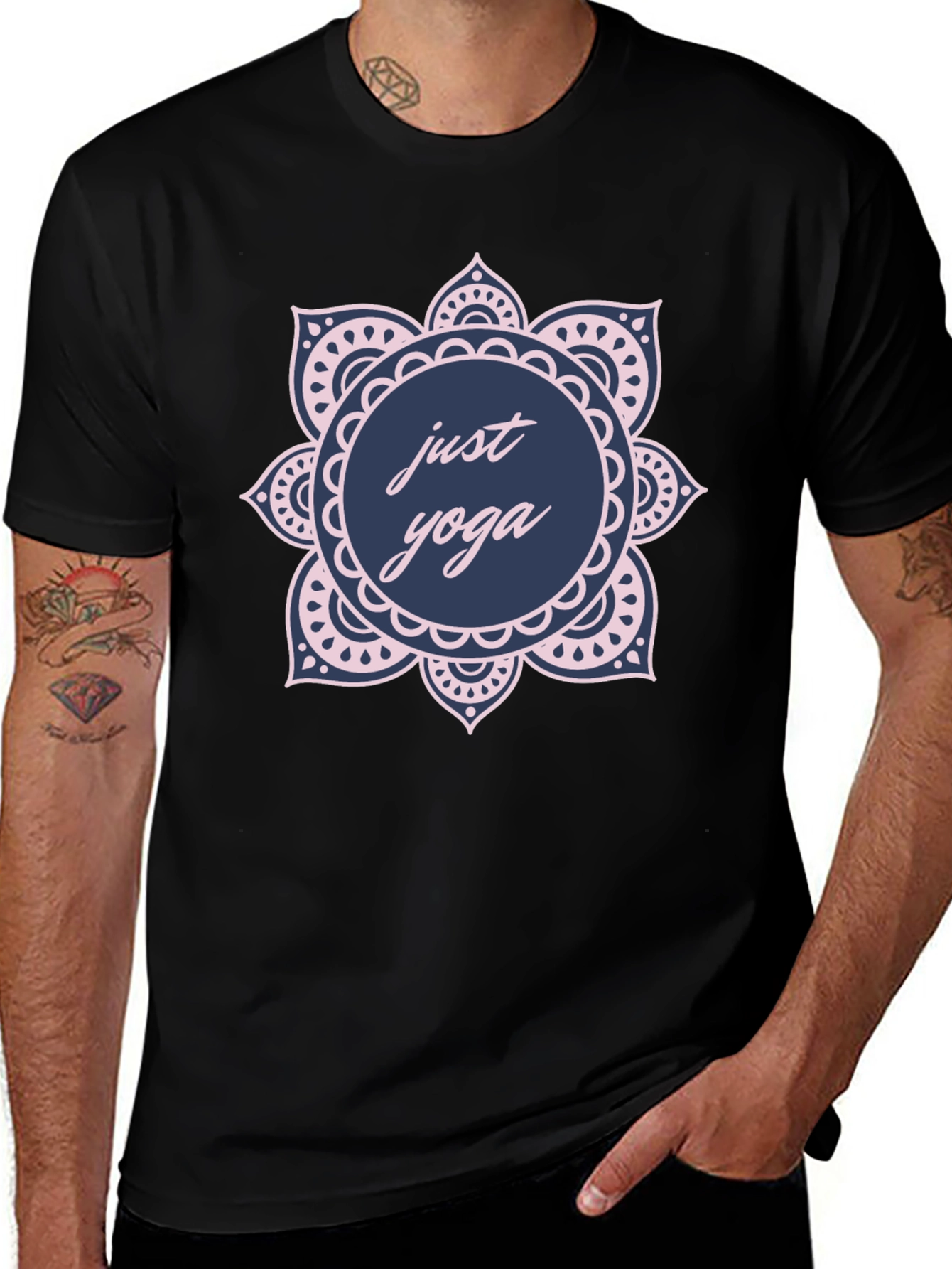 Just Yoga Black Graphic Tee