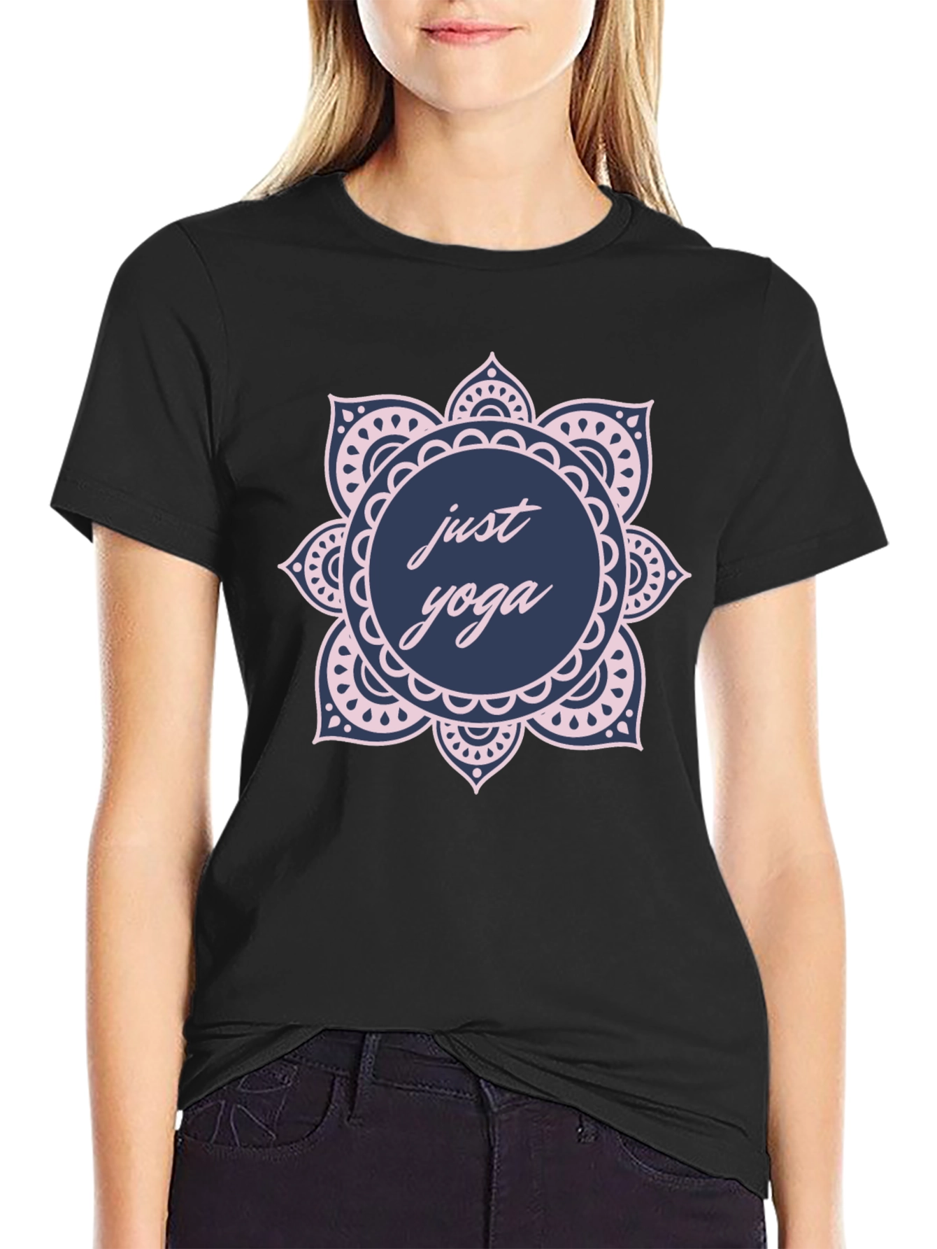 Just Yoga Black Graphic Tee