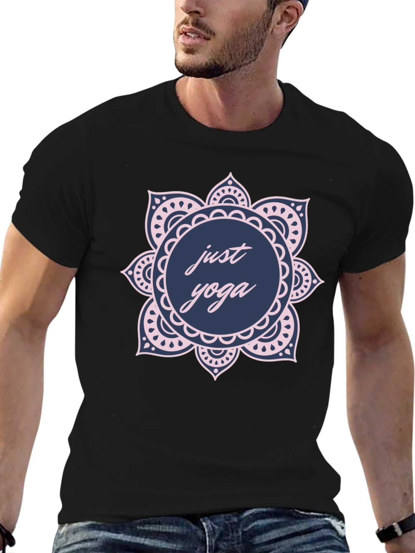 Just Yoga Black Graphic Tee