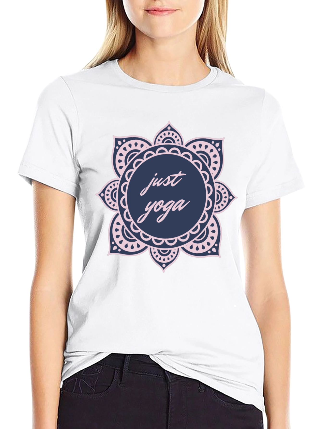 Just Yoga Black Graphic Tee
