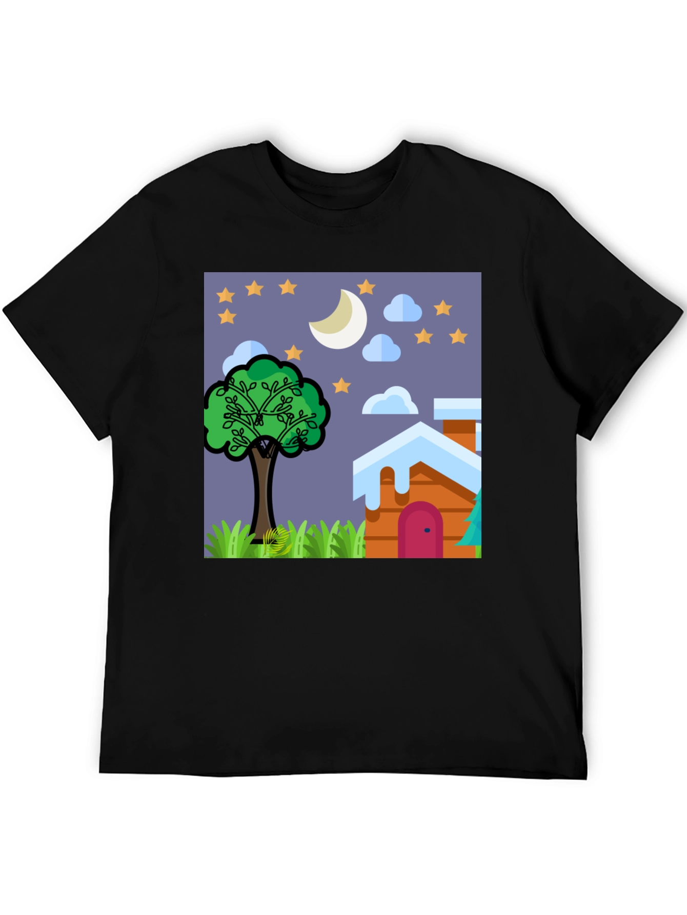 Nighttime Cartoon Graphic Tee