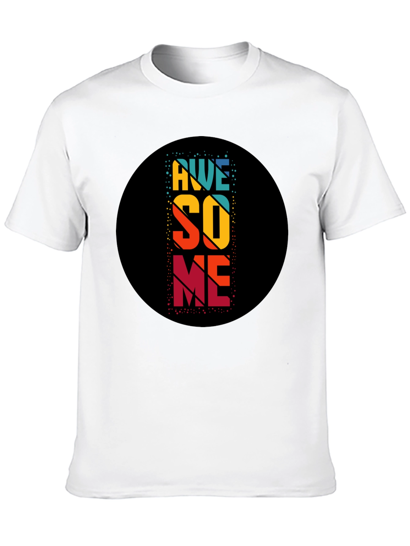 Awesome Retro Style Graphic Tee - Black Cotton Blend