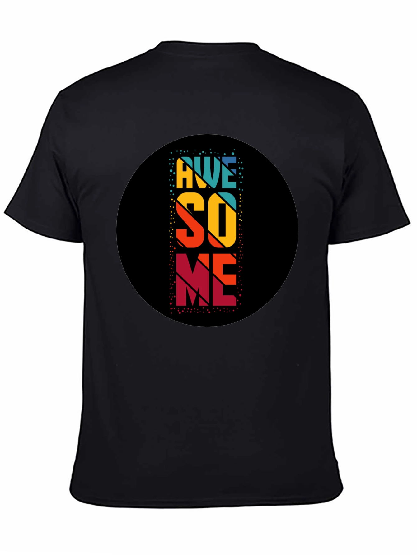 Awesome Retro Style Graphic Tee - Black Cotton Blend