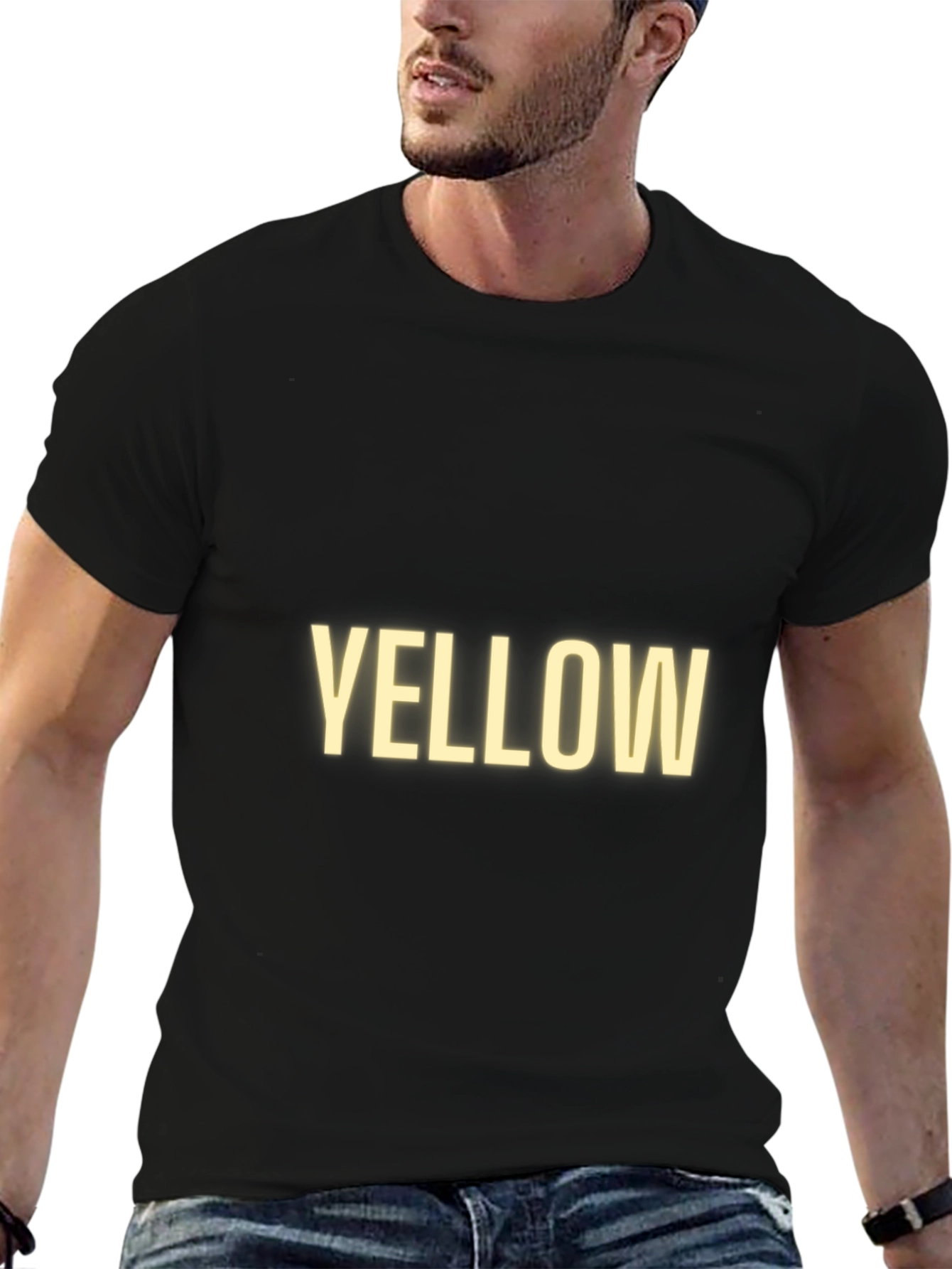 Statement Tee: Bold Yellow Text on Black