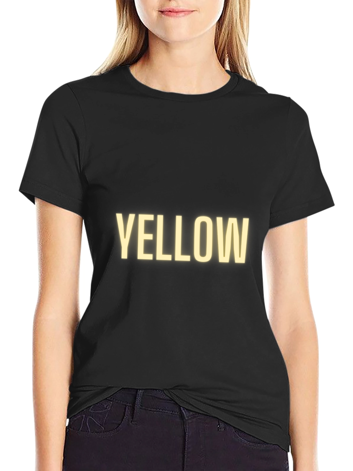 Statement Tee: Bold Yellow Text on Black