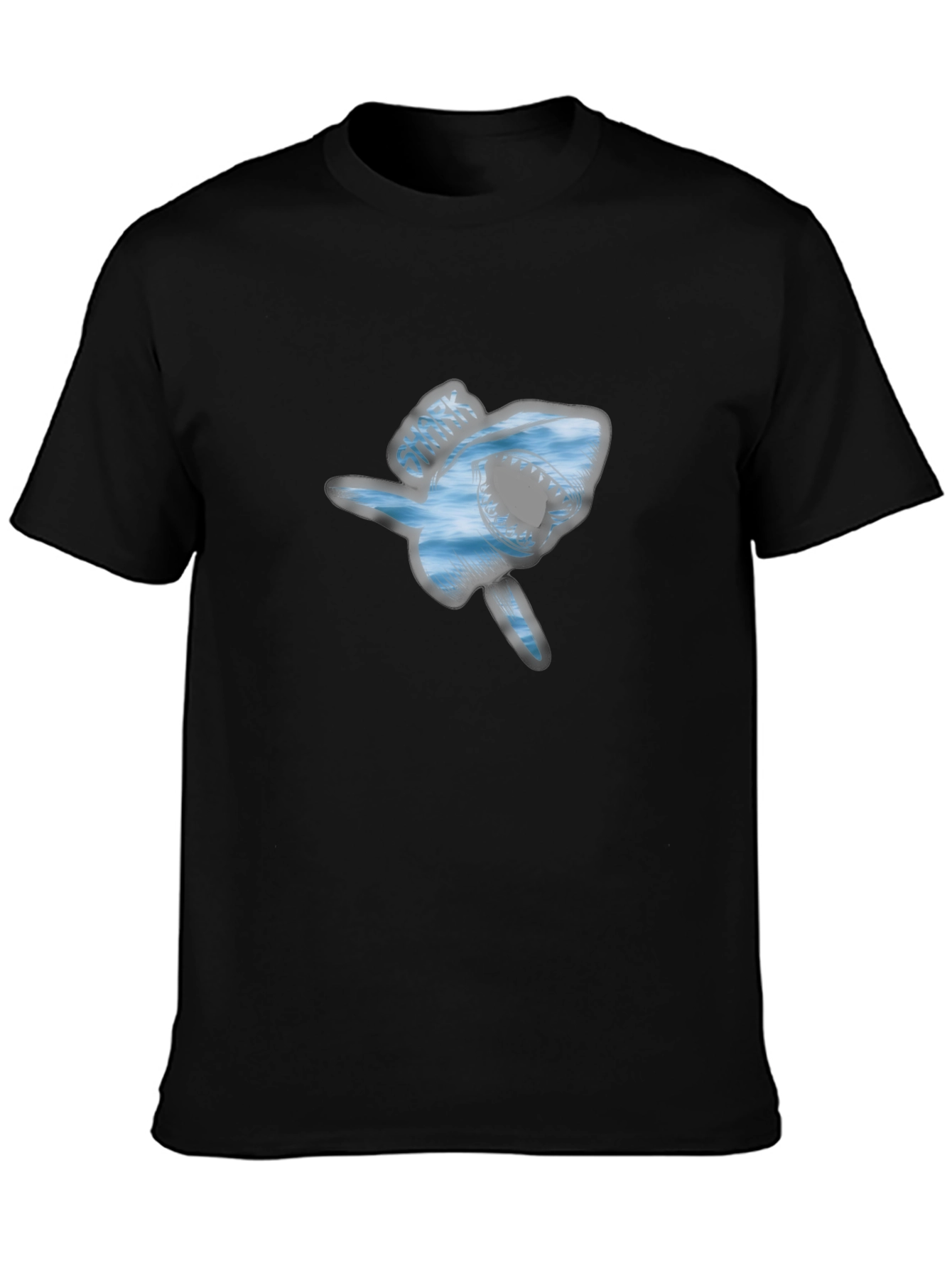 Shark Graphic Mens Black T-Shirt