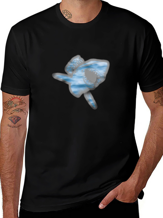 Shark Graphic Mens Black T-Shirt
