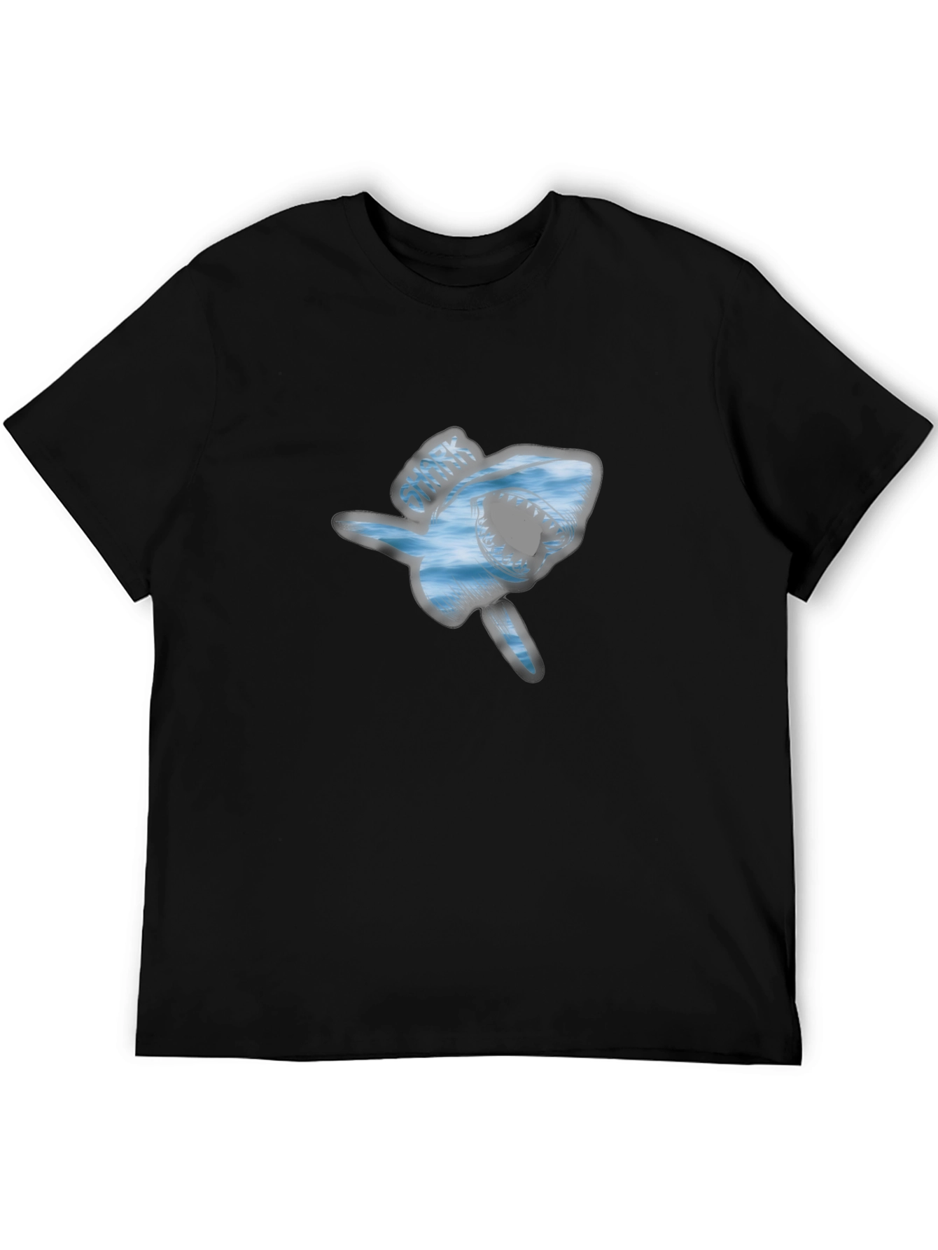 Shark Graphic Mens Black T-Shirt
