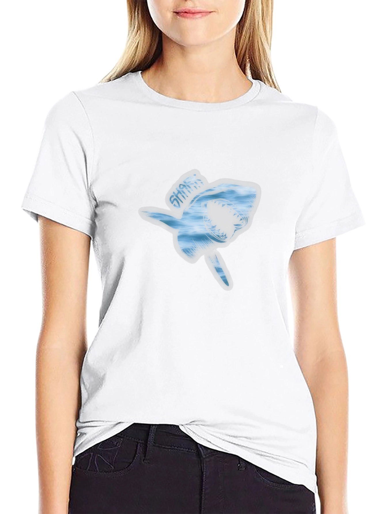 Shark Graphic Mens Black T-Shirt
