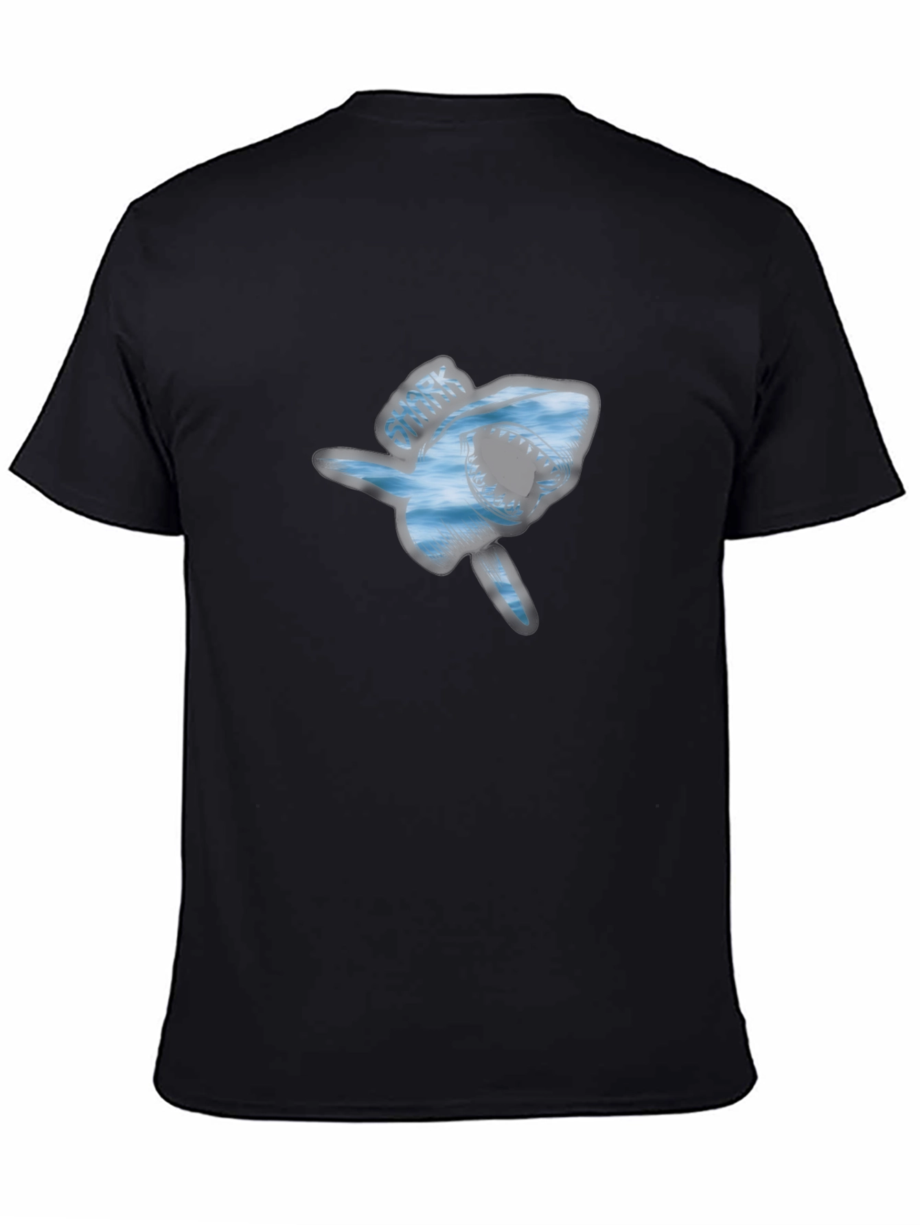 Shark Graphic Mens Black T-Shirt