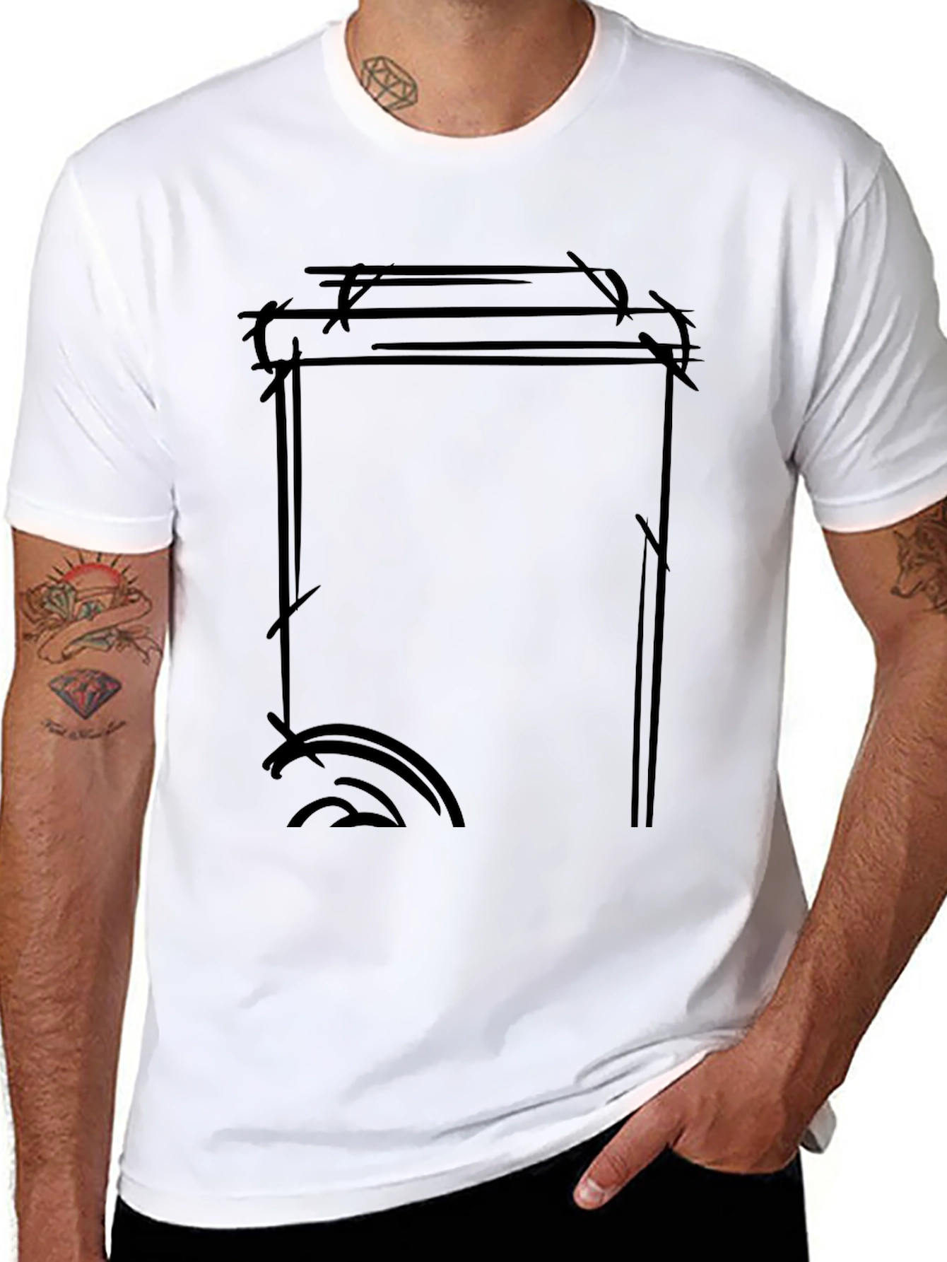 Edgy Graphic Print Black T-Shirt