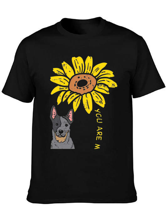 Sunflower Dog Graphic T-Shirt - You Are My Sunshine Tee