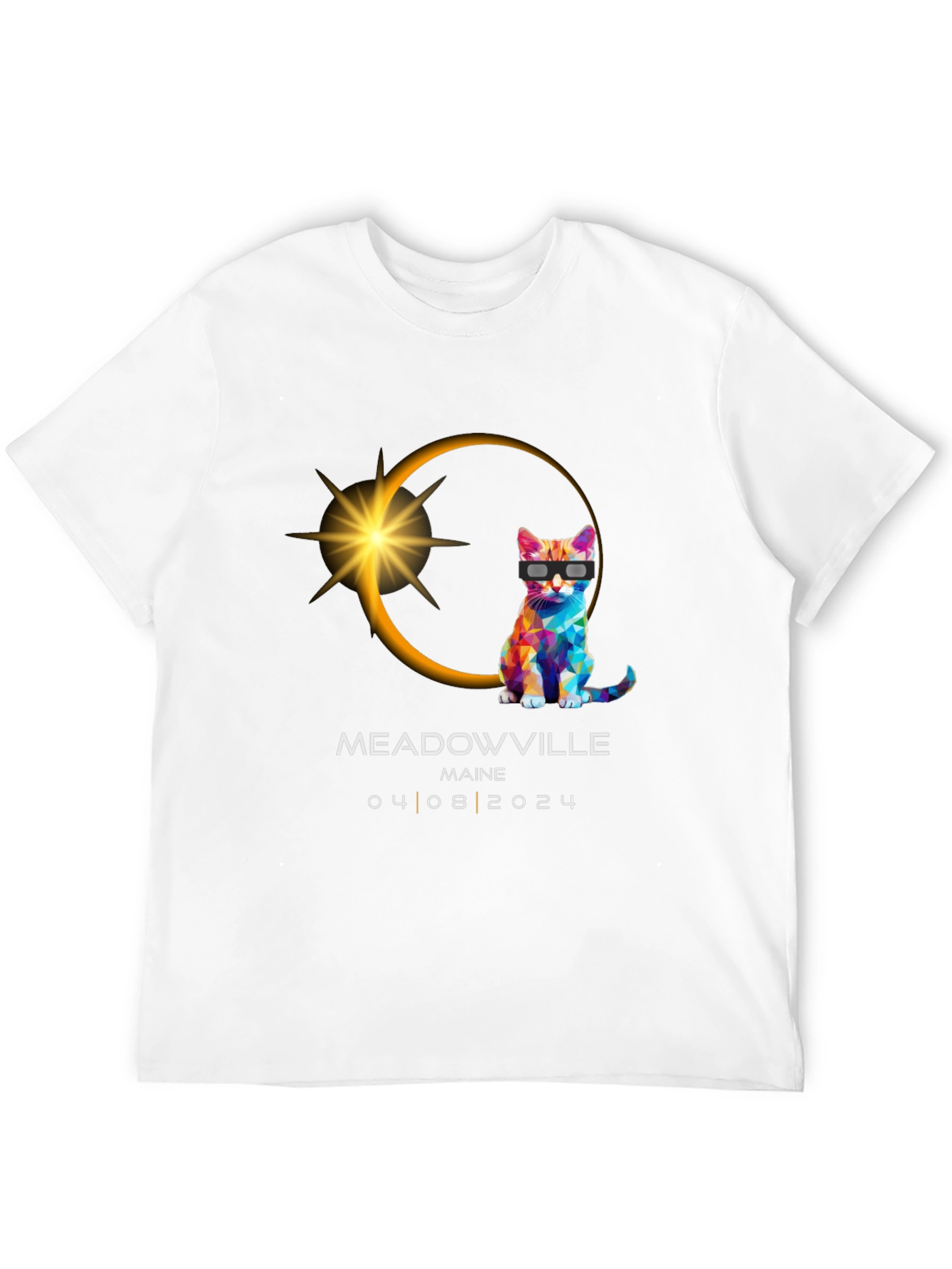 Meadowville Maine 2024 Eclipse Cat T-Shirt