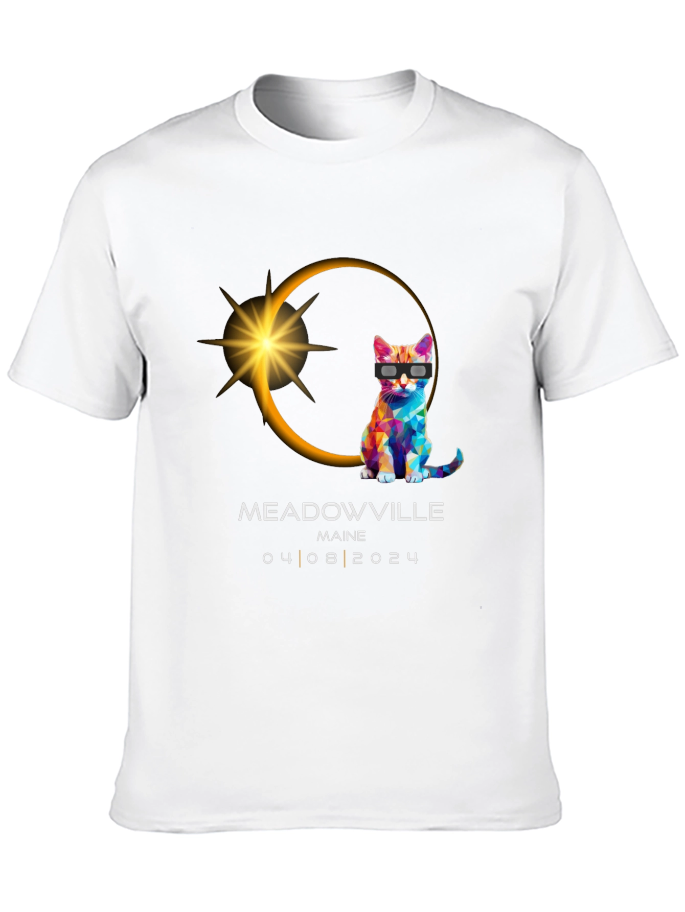 Meadowville Maine 2024 Eclipse Cat T-Shirt