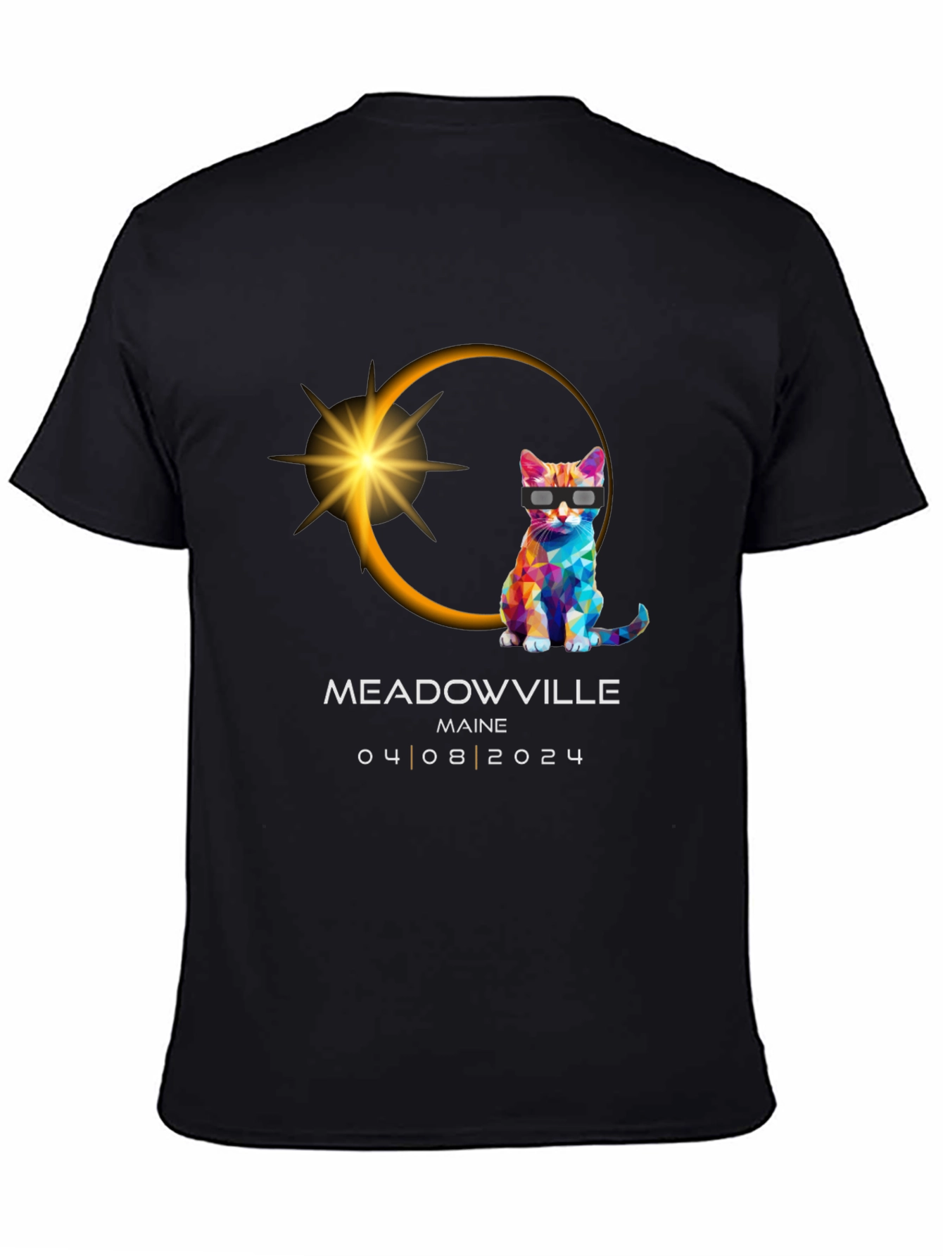 Meadowville Maine 2024 Eclipse Cat T-Shirt