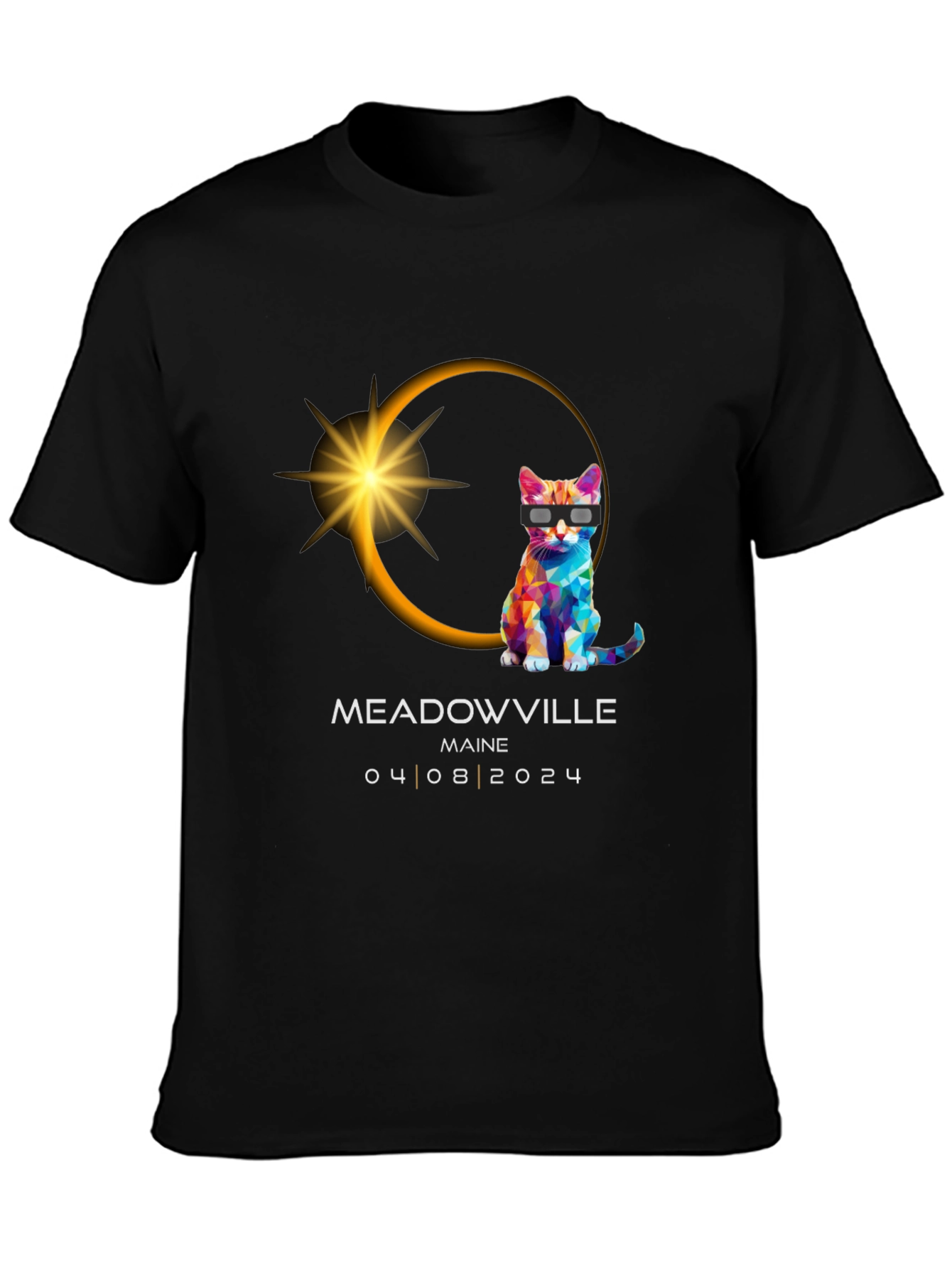 Meadowville Maine 2024 Eclipse Cat T-Shirt