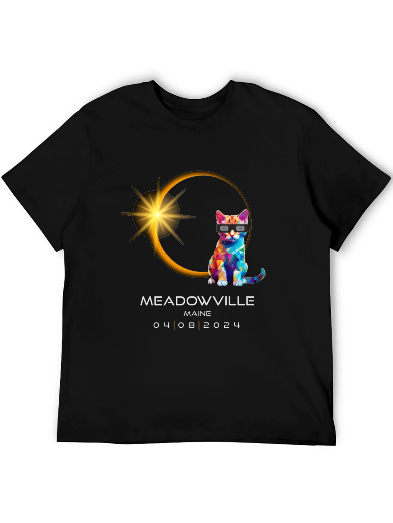 Meadowville Maine 2024 Eclipse Cat T-Shirt