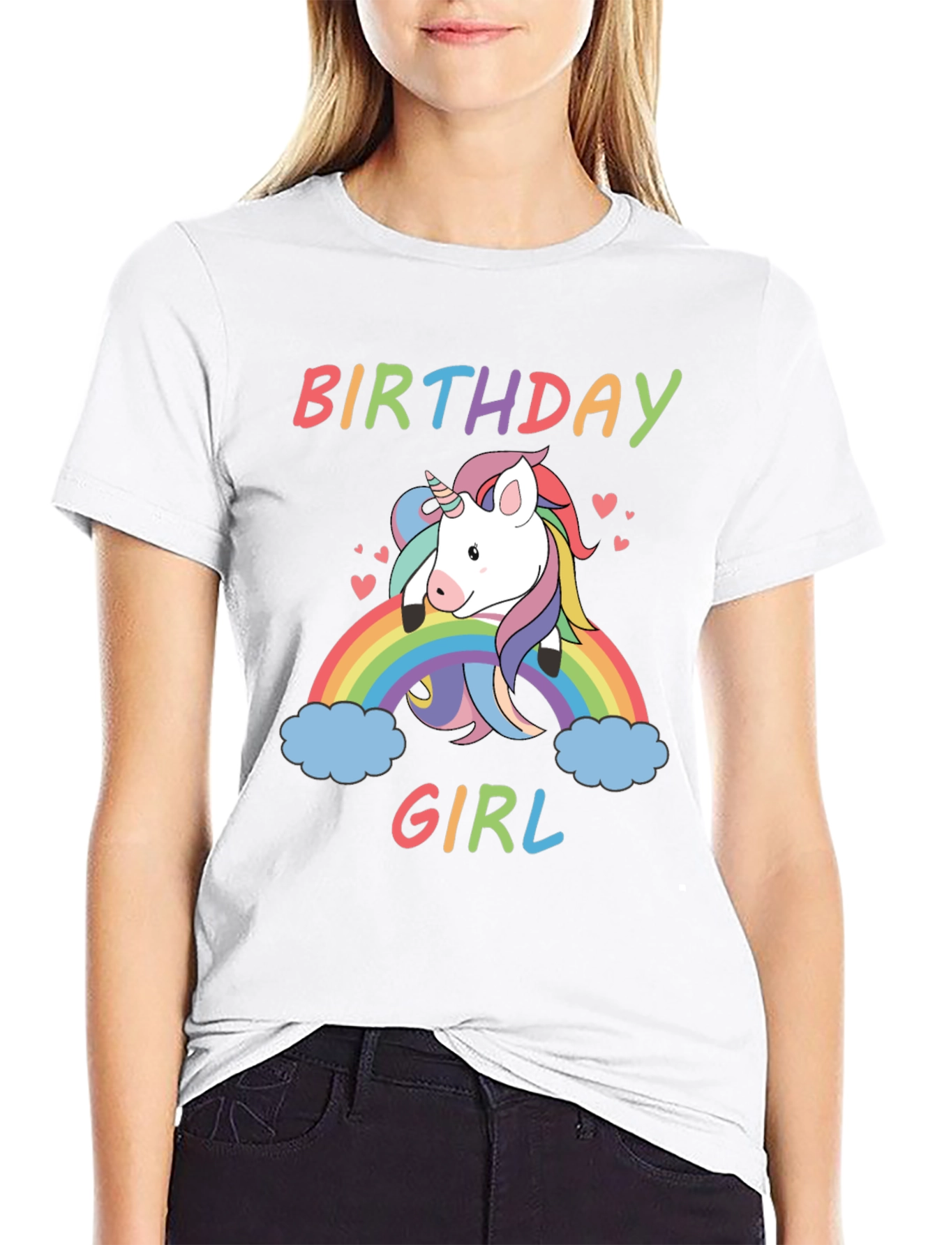 Birthday Girl Unicorn Rainbow T-Shirt