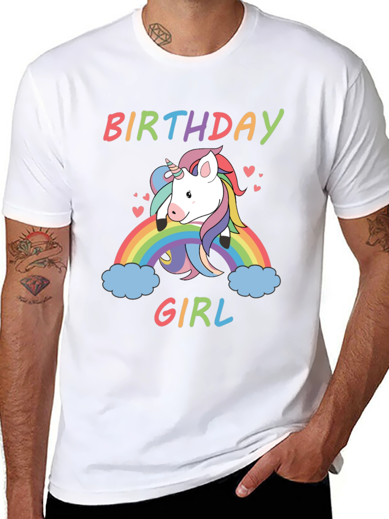 Birthday Girl Unicorn Rainbow T-Shirt