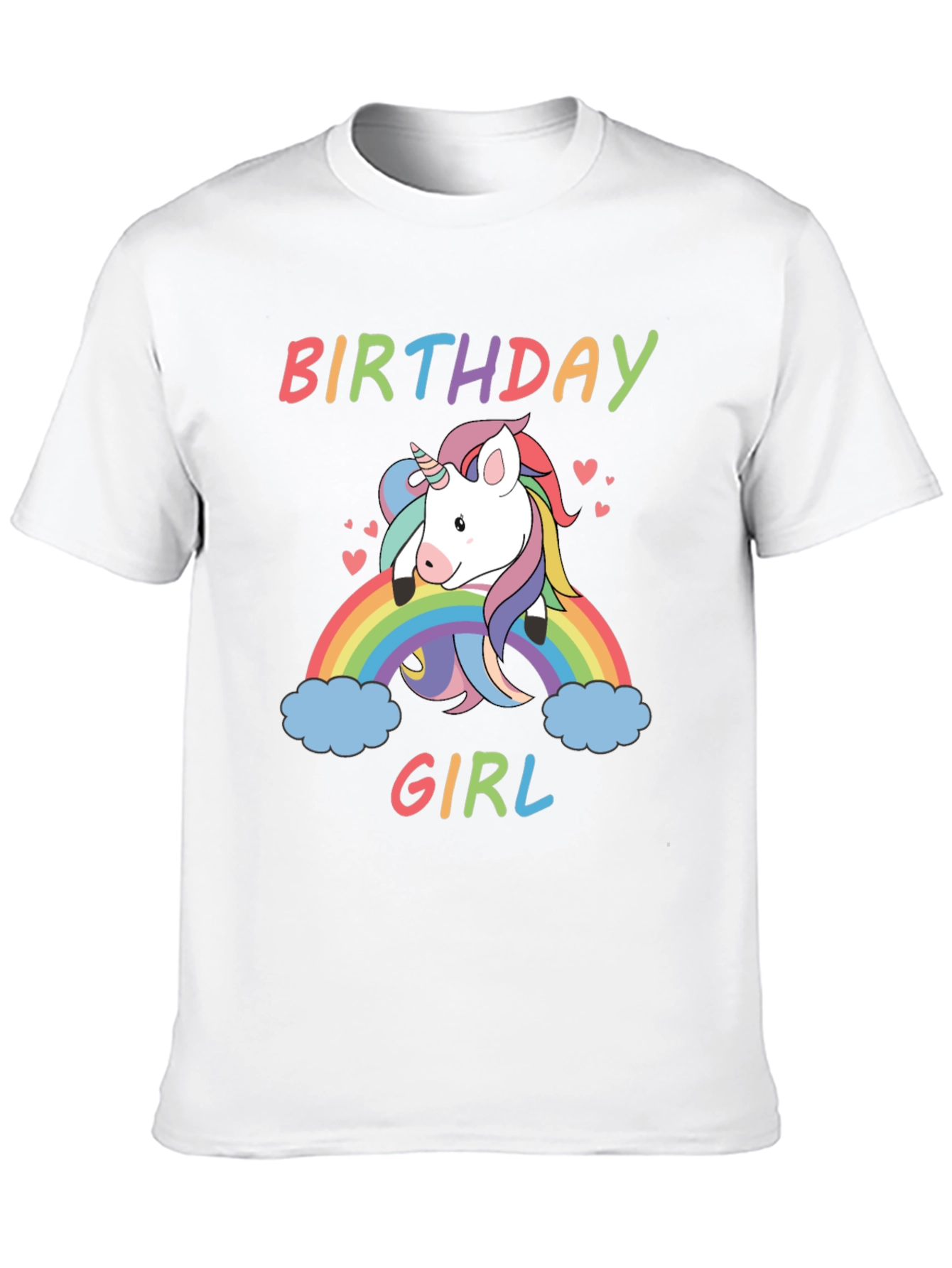 Birthday Girl Unicorn Rainbow T-Shirt