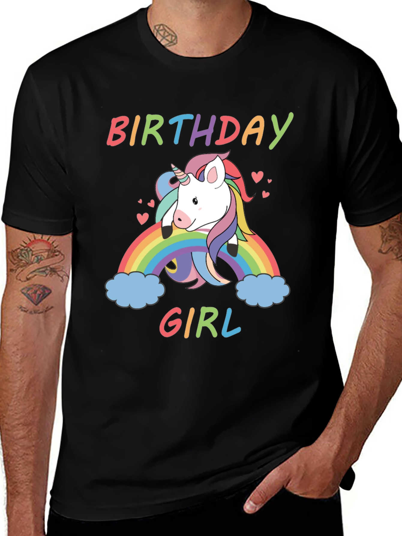 Birthday Girl Unicorn Rainbow T-Shirt