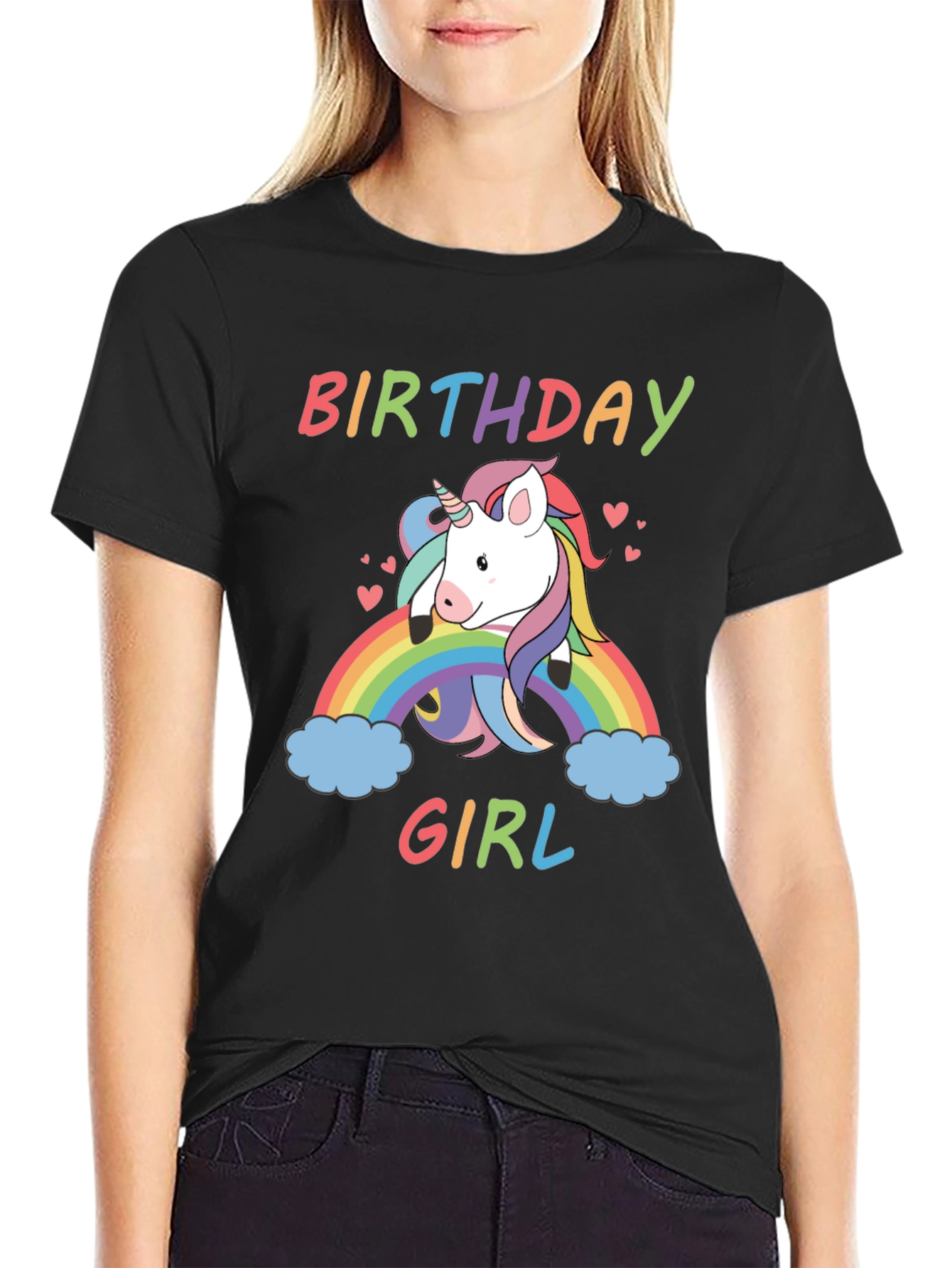 Birthday Girl Unicorn Rainbow T-Shirt