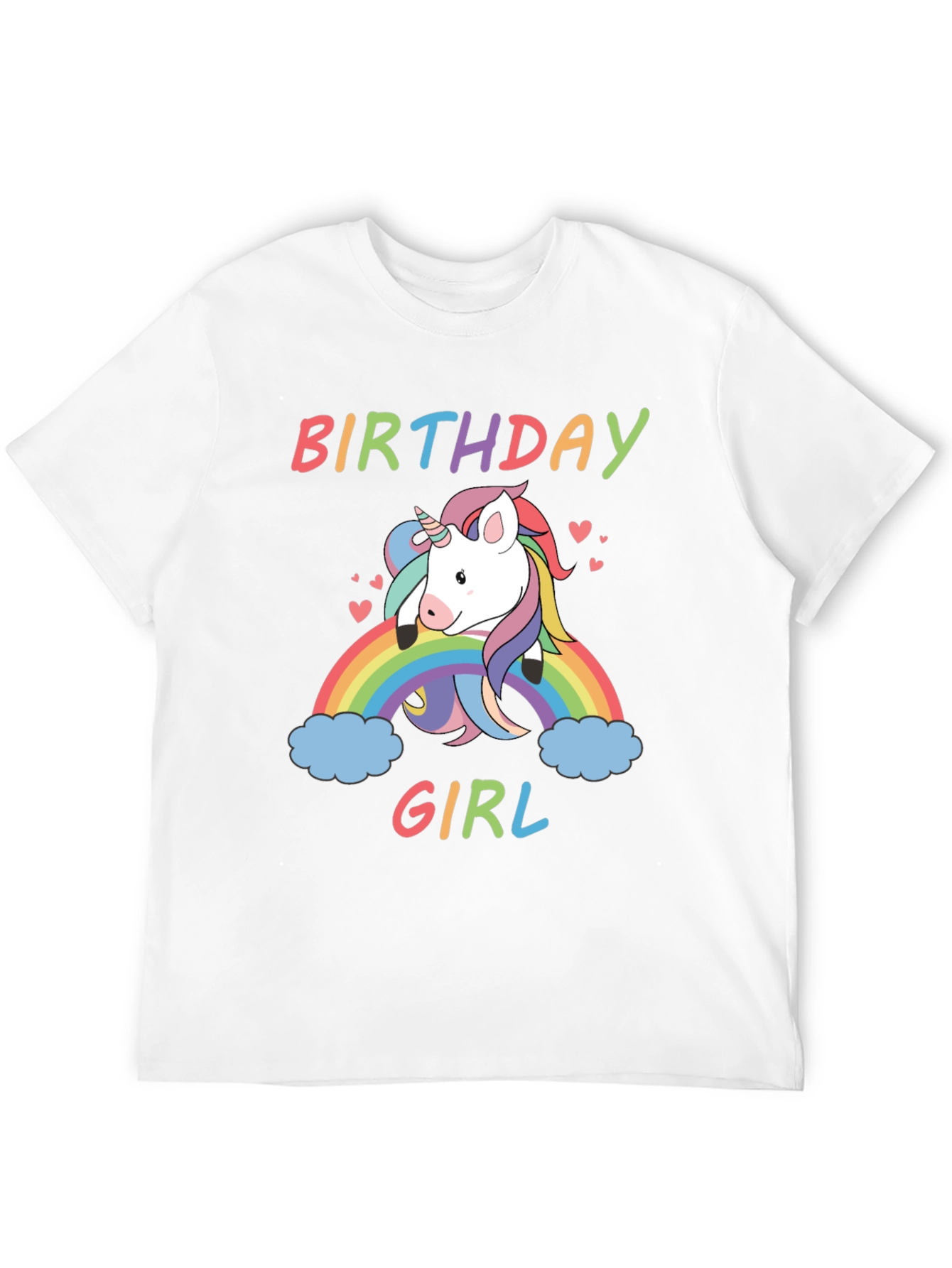Birthday Girl Unicorn Rainbow T-Shirt