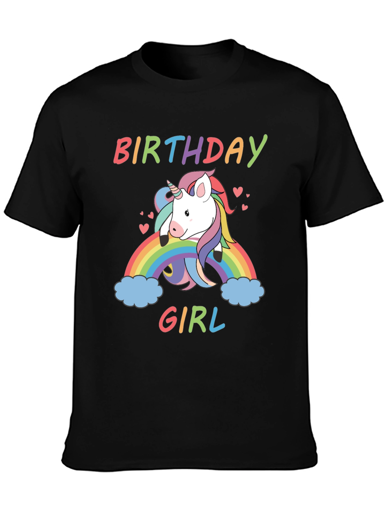 Birthday Girl Unicorn Rainbow T-Shirt