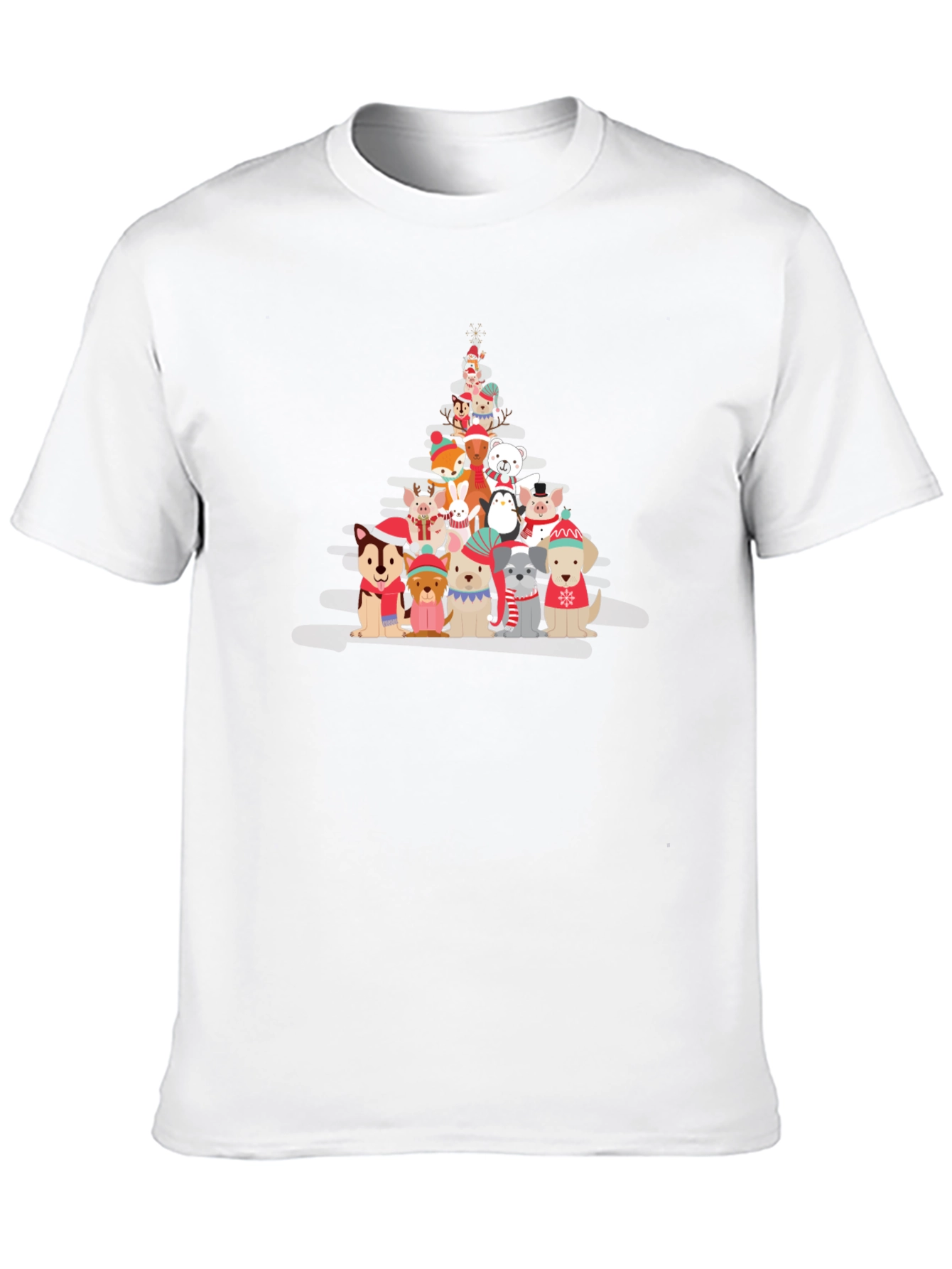 Holiday Animal Christmas Tree T-Shirt