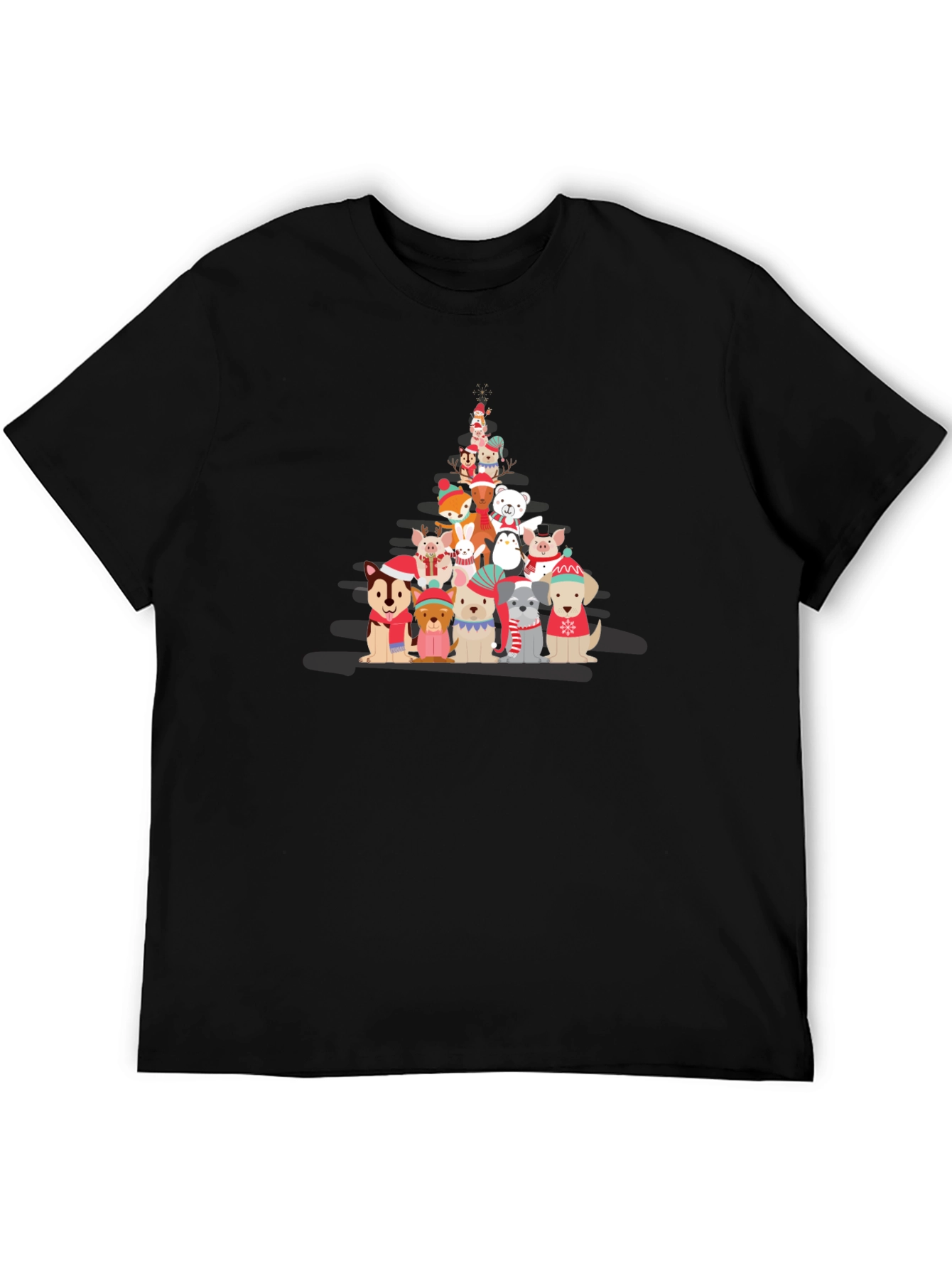 Holiday Animal Christmas Tree T-Shirt