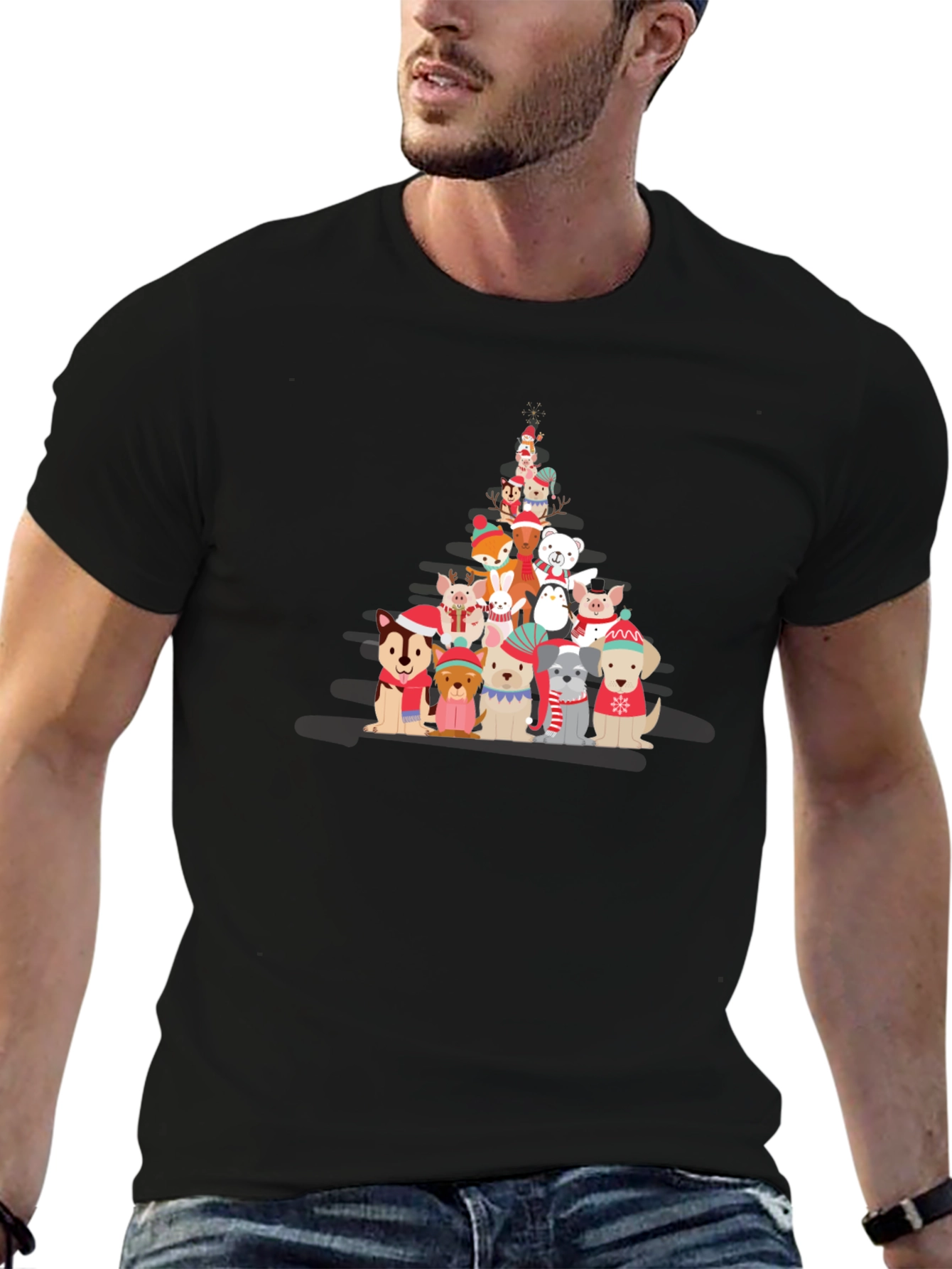 Holiday Animal Christmas Tree T-Shirt