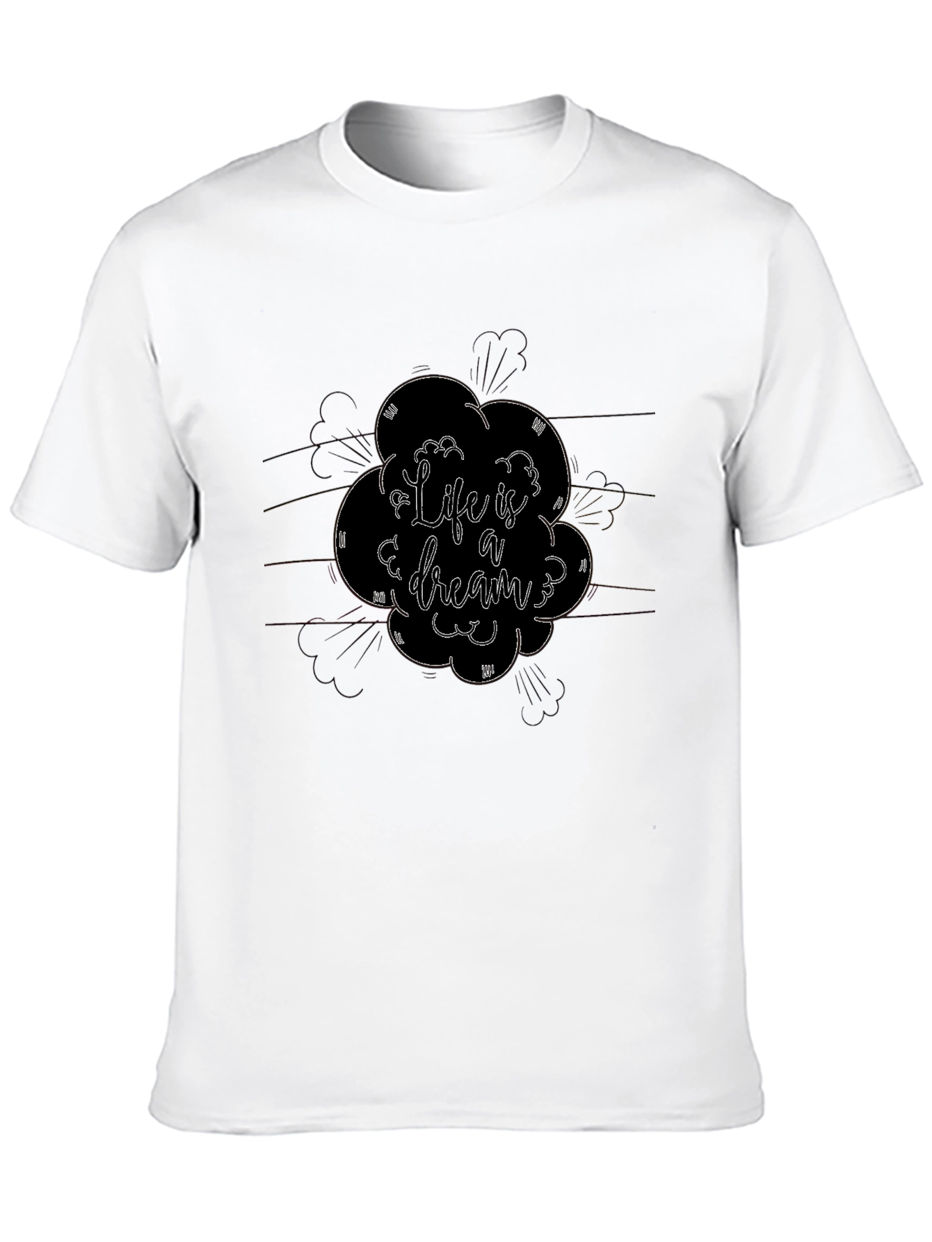 Life is a Dream Graphic Tee - Black Cotton