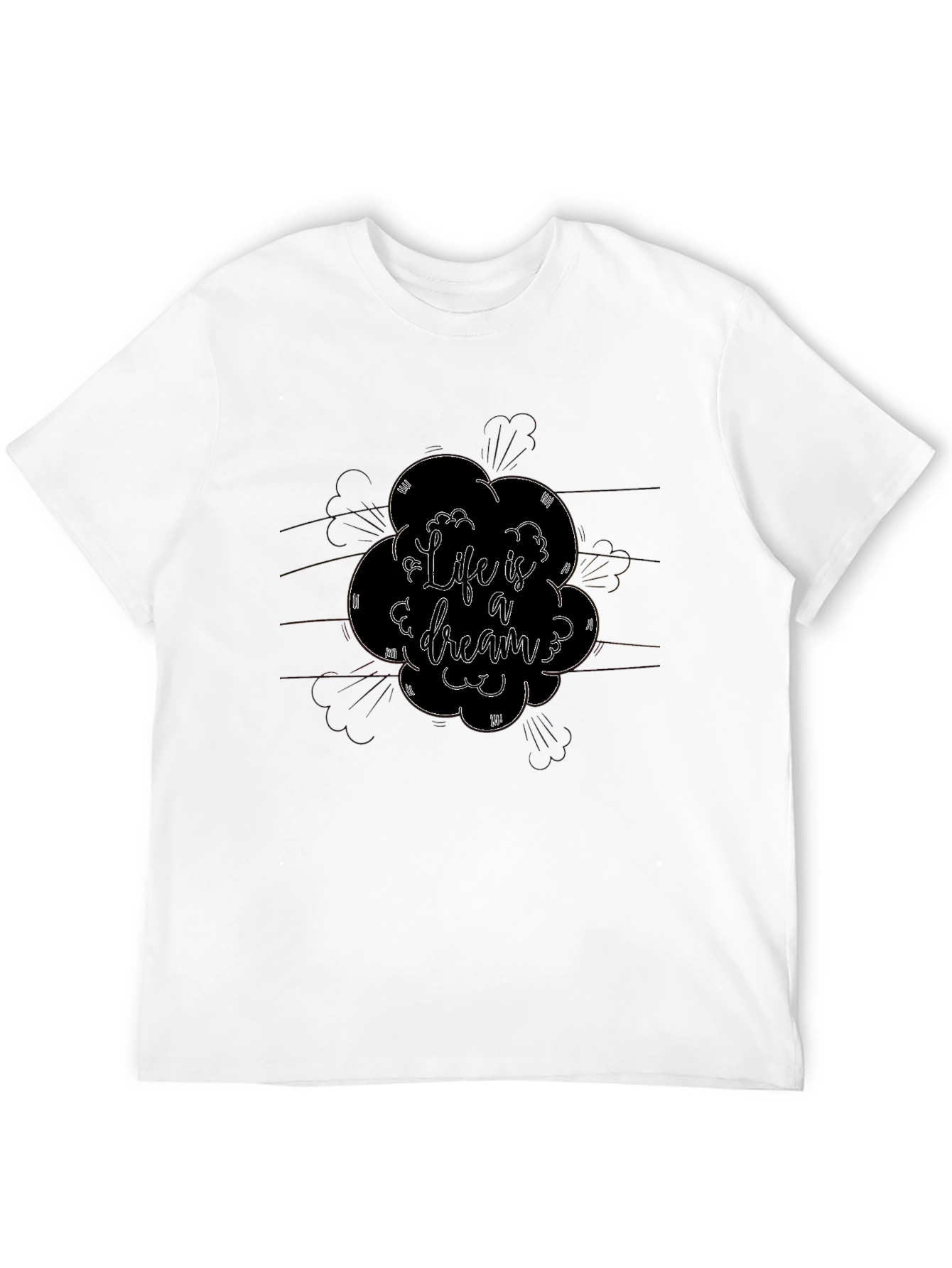 Life is a Dream Graphic Tee - Black Cotton